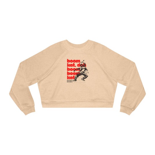“Boom Kat” Bold Streetwear-Inspired Dance Graphic | Hip-Hop & Jazz Dance Sweatshirt for Dancers & Enthusiasts - Women’s Cropped Sweatshirt