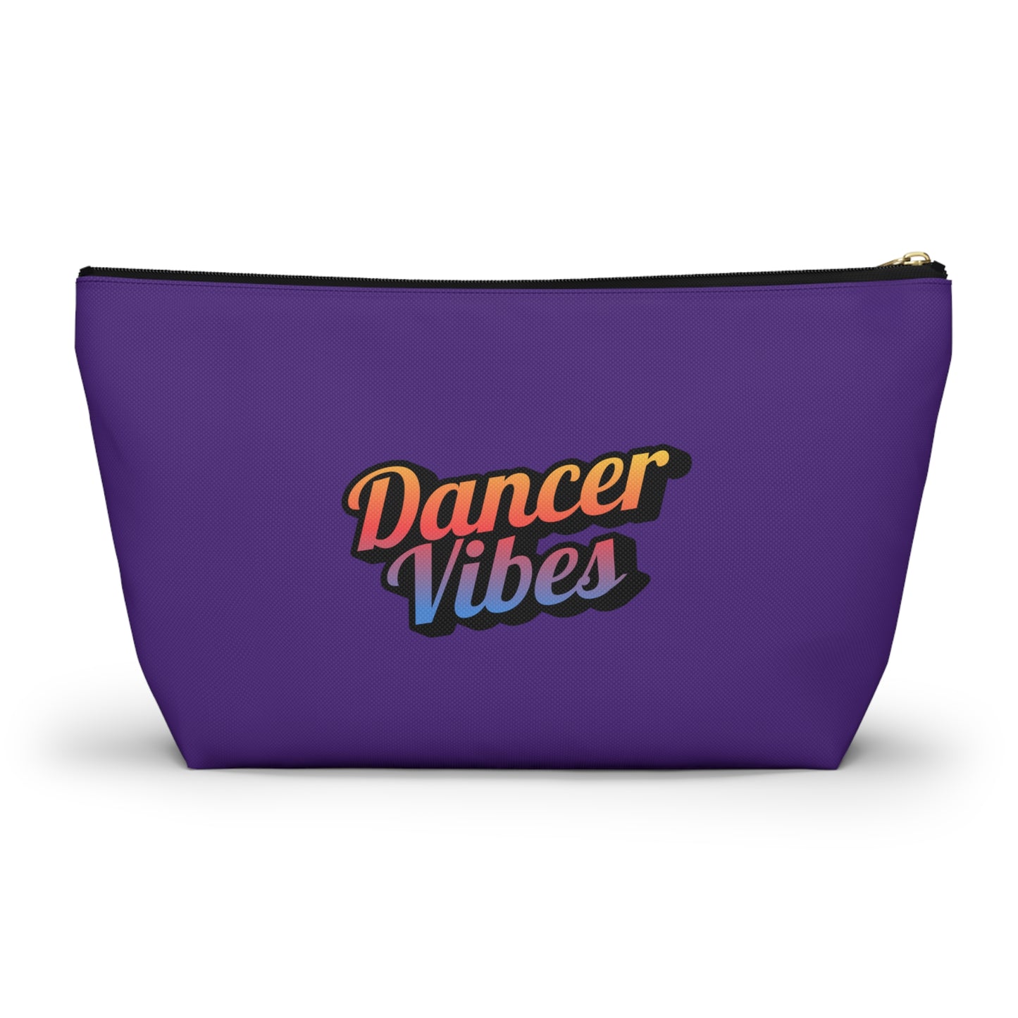 "Dancer Vibes" Makeup Bag – Colorful Text-Based Dance Graphic – Fun Dance-Themed Zipper Pouch for Cosmetics, Accessories & Travel Essentials