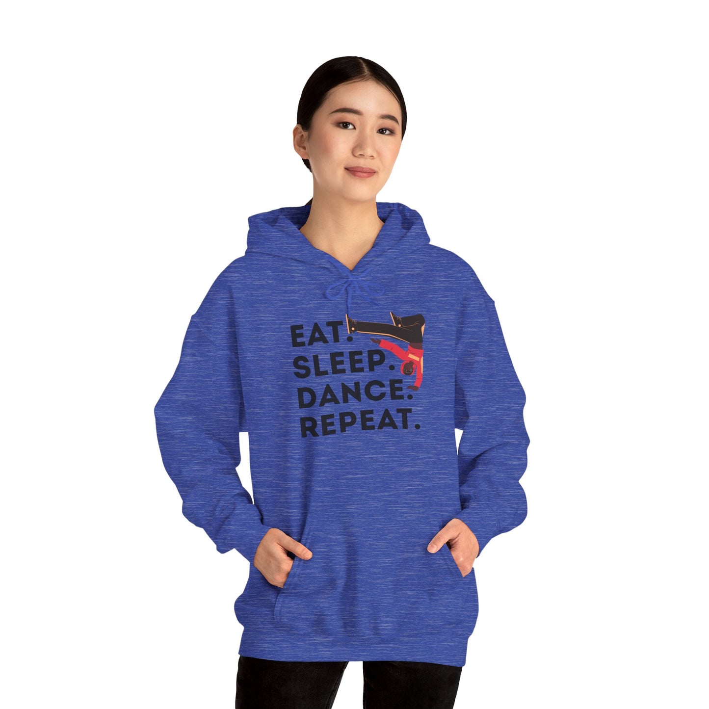 "Eat Sleep Dance Repeat" Unisex Dance Hoodie – Bold B-Boy Streetwear Sweatshirt