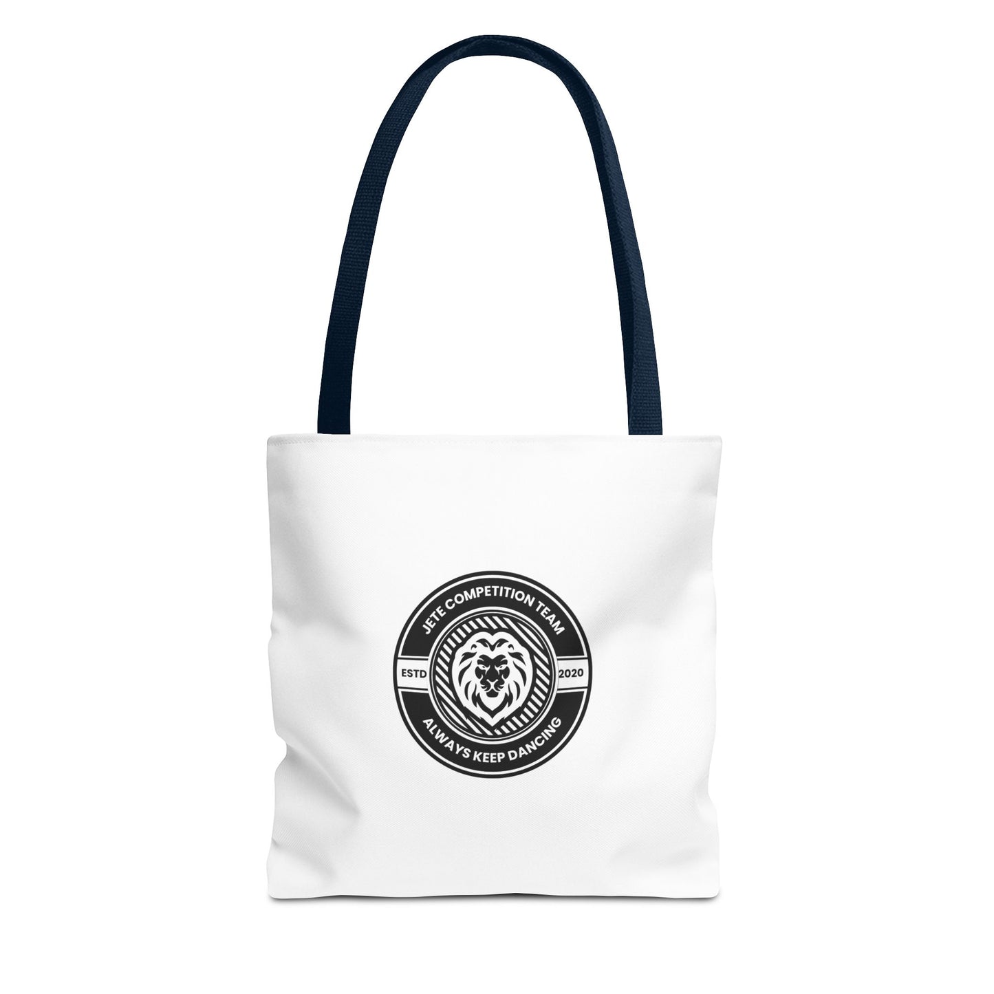 "Jeté Competition Team, Always Keep Dancing" Canvas Tote Bag – Collegiate Dance Team Logo | Reusable Dance Bag for Dancers, Rehearsals & Competitions
