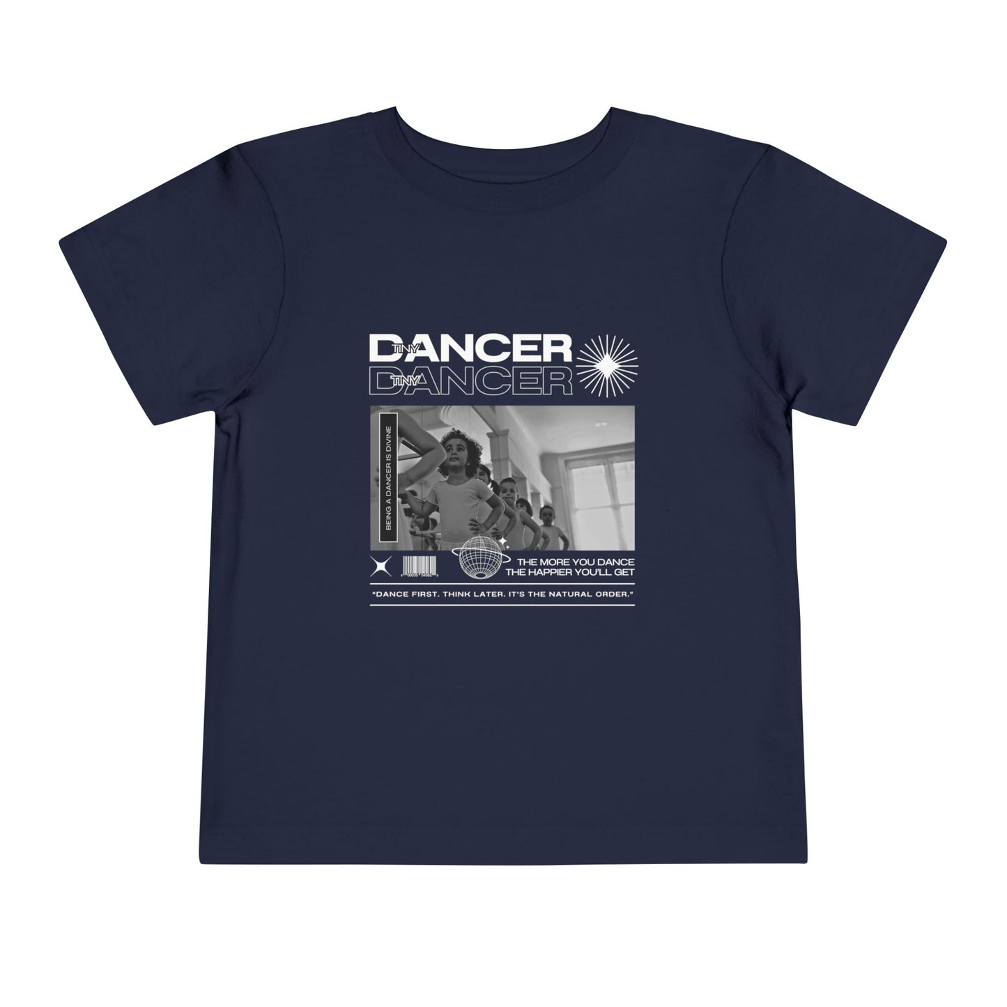 “Tiny Dancer" Toddler Short Sleeve T-Shirt – Streetwear-Inspired Ballet Class Graphic Tee for Kids