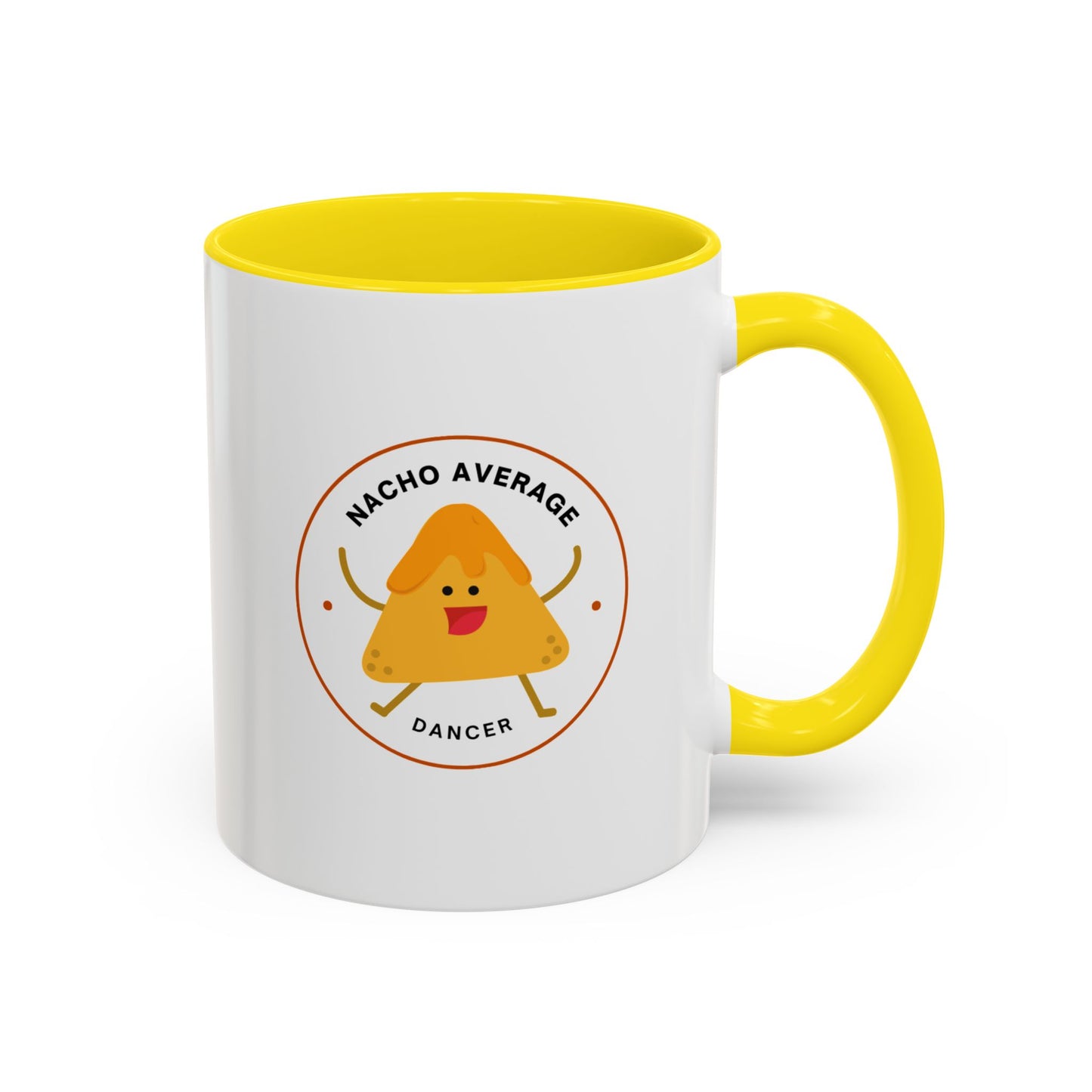 "Nacho Average Dancer" Accent Coffee Mug – Funny Dance Pun Ceramic Mug with Nacho Graphic for Dancers