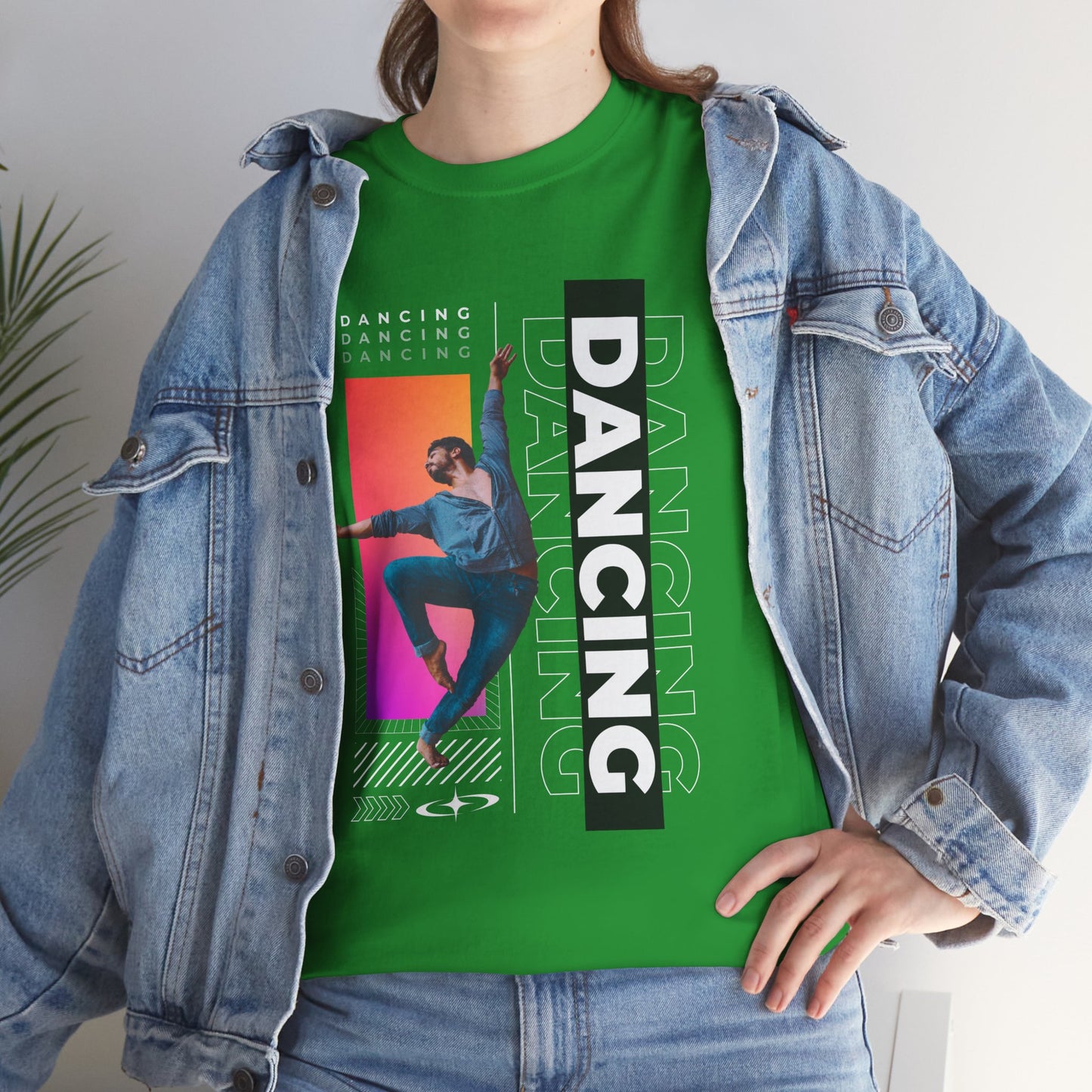 “Dancing” Streetwear-Inspired Male Dancer Unisex Heavy Cotton Tee – Urban Dance Graphic T-Shirt for Performers and Dance Lovers