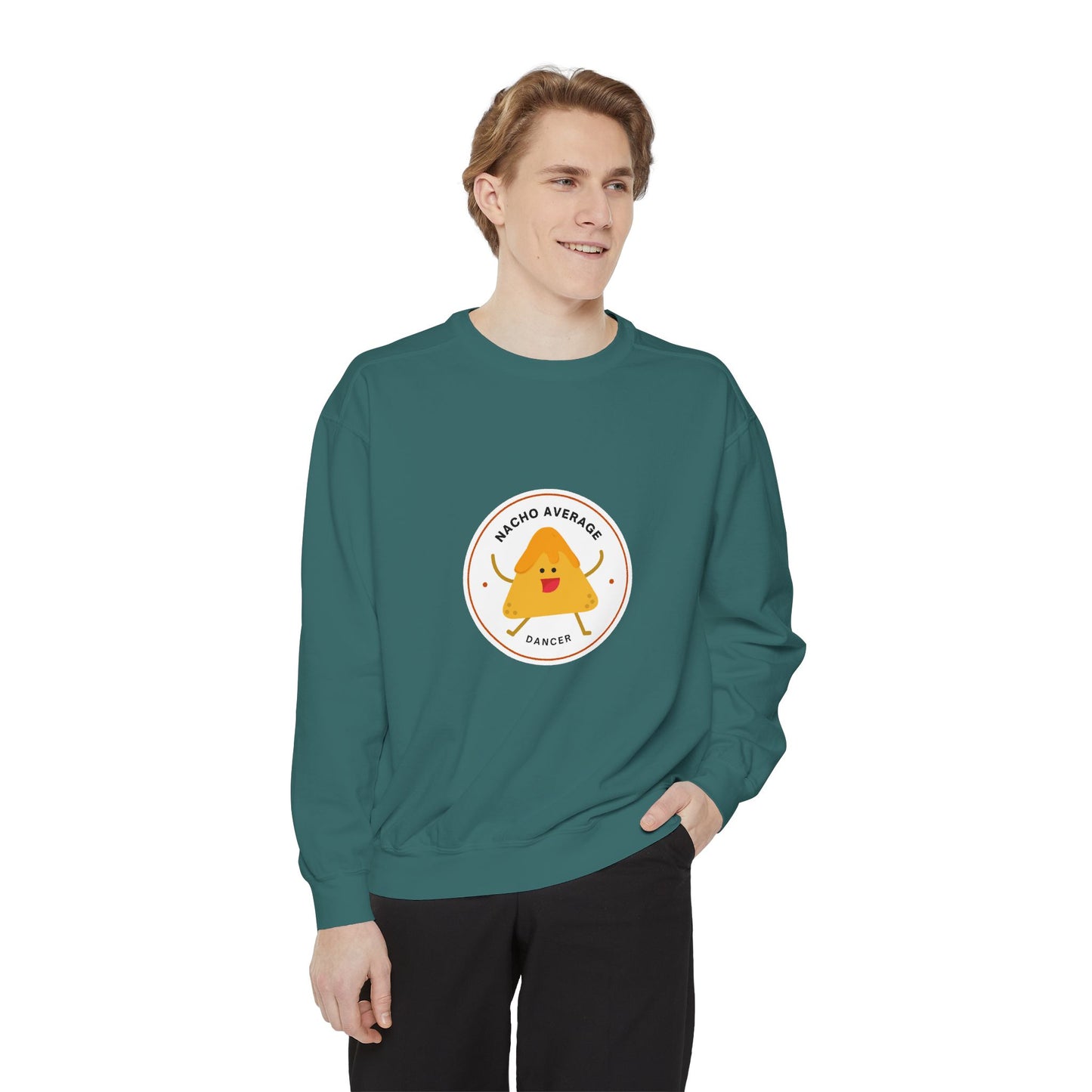 "Nacho Average Dancer" Unisex Lightweight Crewneck Sweatshirt – Cute Dance Pun Pullover with Fun Nacho Graphic for Dancers & Foodie Fans