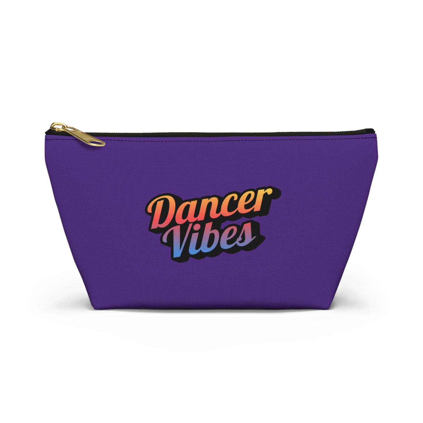 "Dancer Vibes" Makeup Bag – Colorful Text-Based Dance Graphic – Fun Dance-Themed Zipper Pouch for Cosmetics, Accessories & Travel Essentials