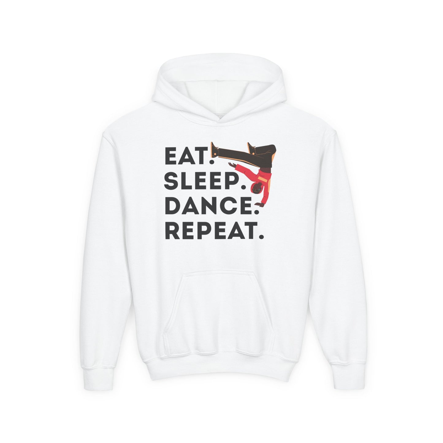 "Eat Sleep Dance Repeat" Youth Hoodie – Unisex B-Boy Dance Sweatshirt for Kids
