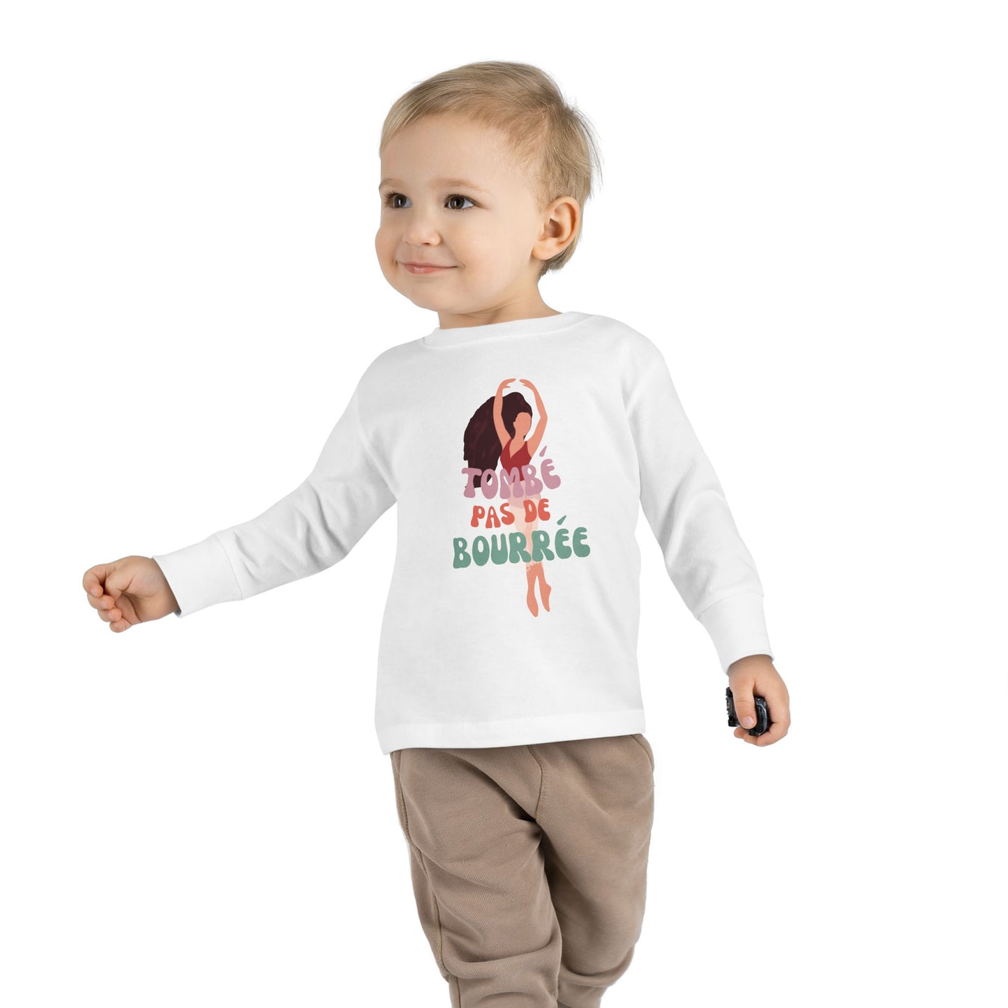 "Tombé Pas de Bourrée" Toddler Long Sleeve Dance T-Shirt – Ballet Dancer Graphic Shirt for Kids