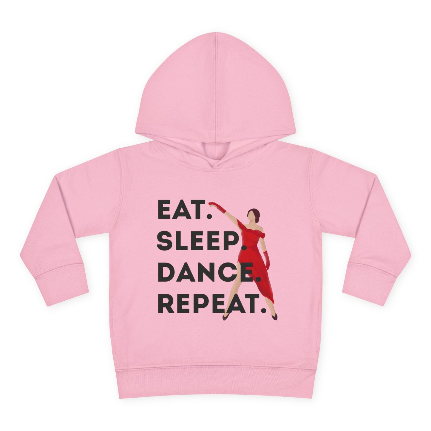 "Eat Sleep Dance Repeat" Toddler Dance Hoodie – Bold Dancer Graphic Fleece Pullover for Kids