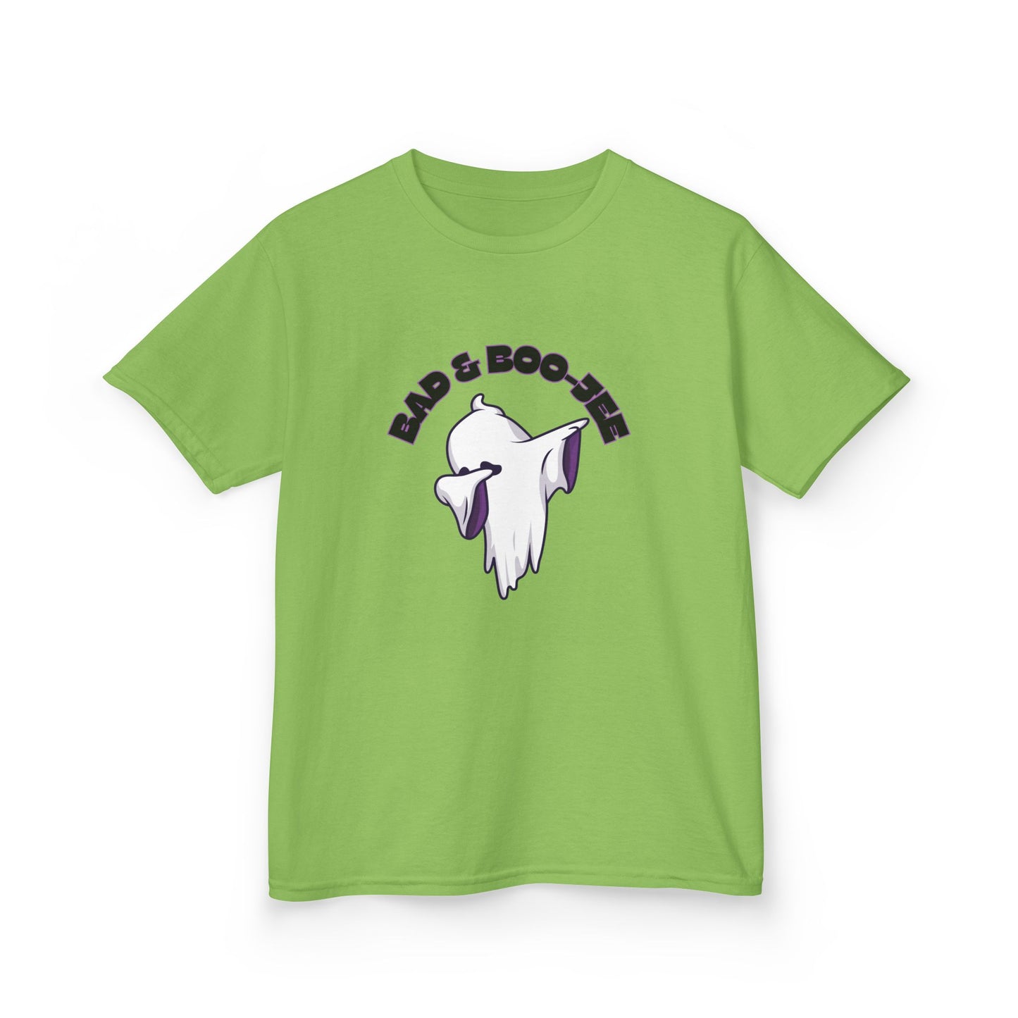 “Bad & Boo-jee” Funny Halloween Dance T-Shirt with Cute Ghost Dab Graphic - Kids Heavy Cotton™ Tee