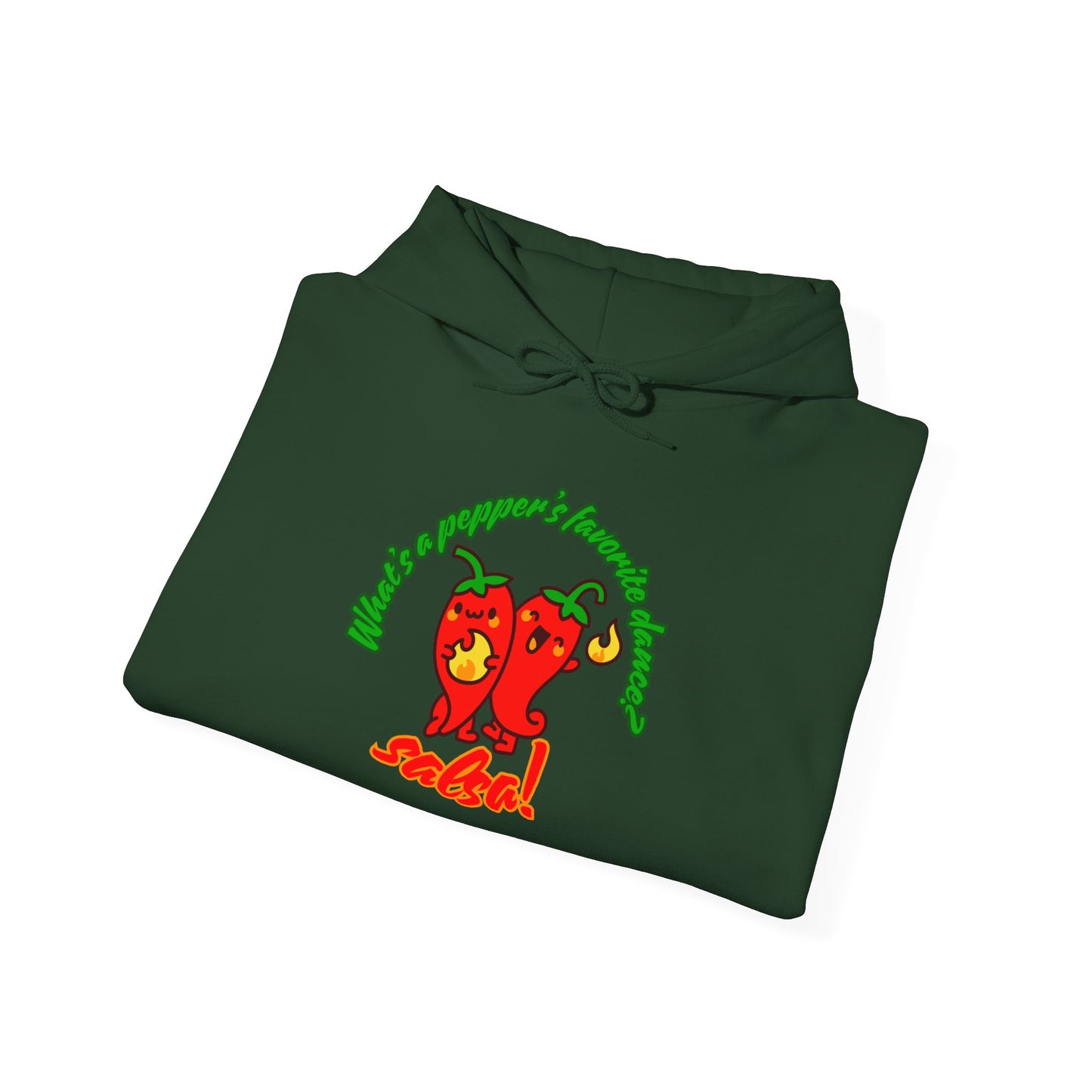 "What’s a Pepper’s Favorite Dance? Salsa!" Unisex Hooded Sweatshirt – Funny Dance Pun Hoodie with Cute Pepper Graphic for Dancers & Foodies