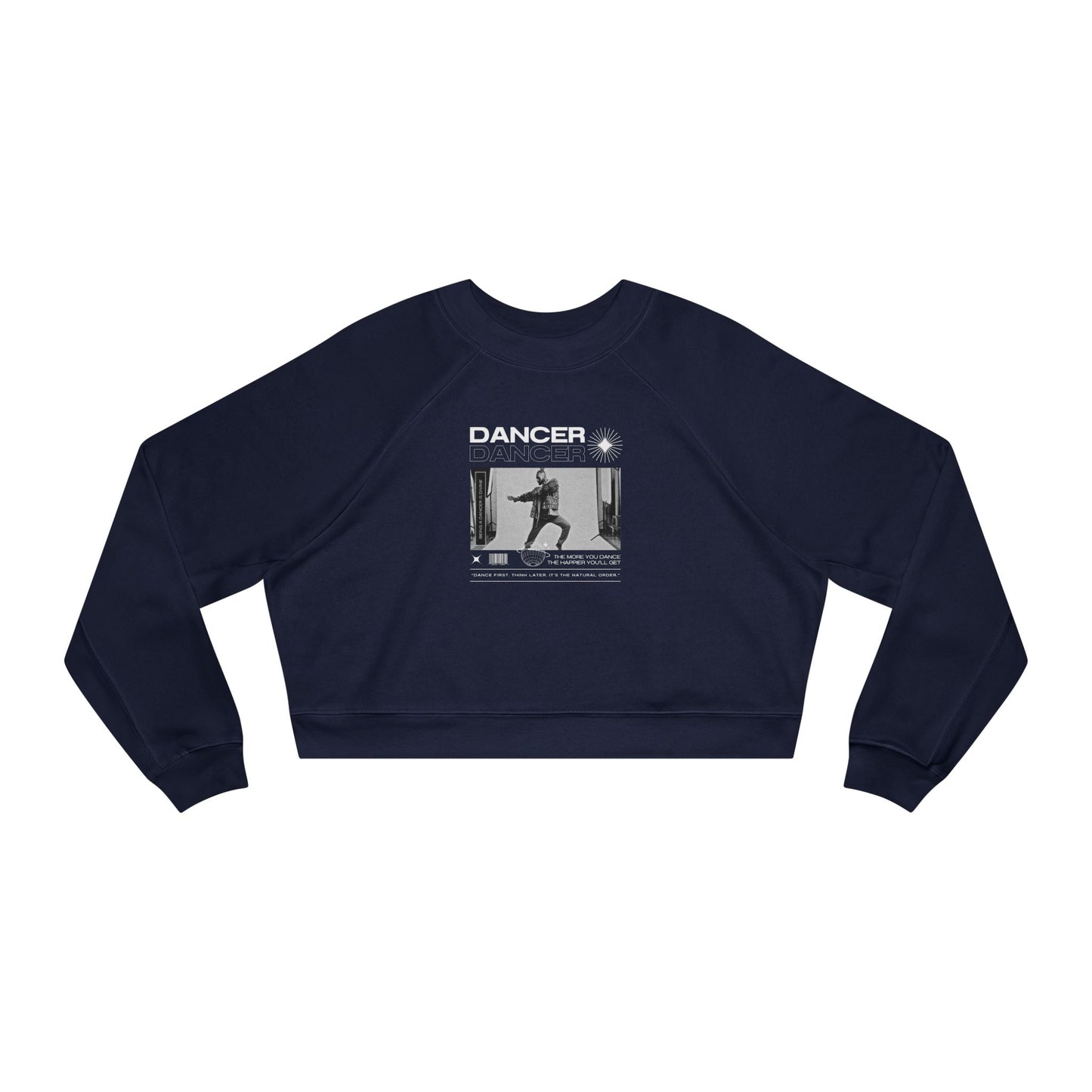 “Dancer” Jazz-Inspired Pose Streetwear Graphic | Jazz & Ballet Dance Sweatshirt for Dancers & Enthusiasts - Women’s Cropped Sweatshirt