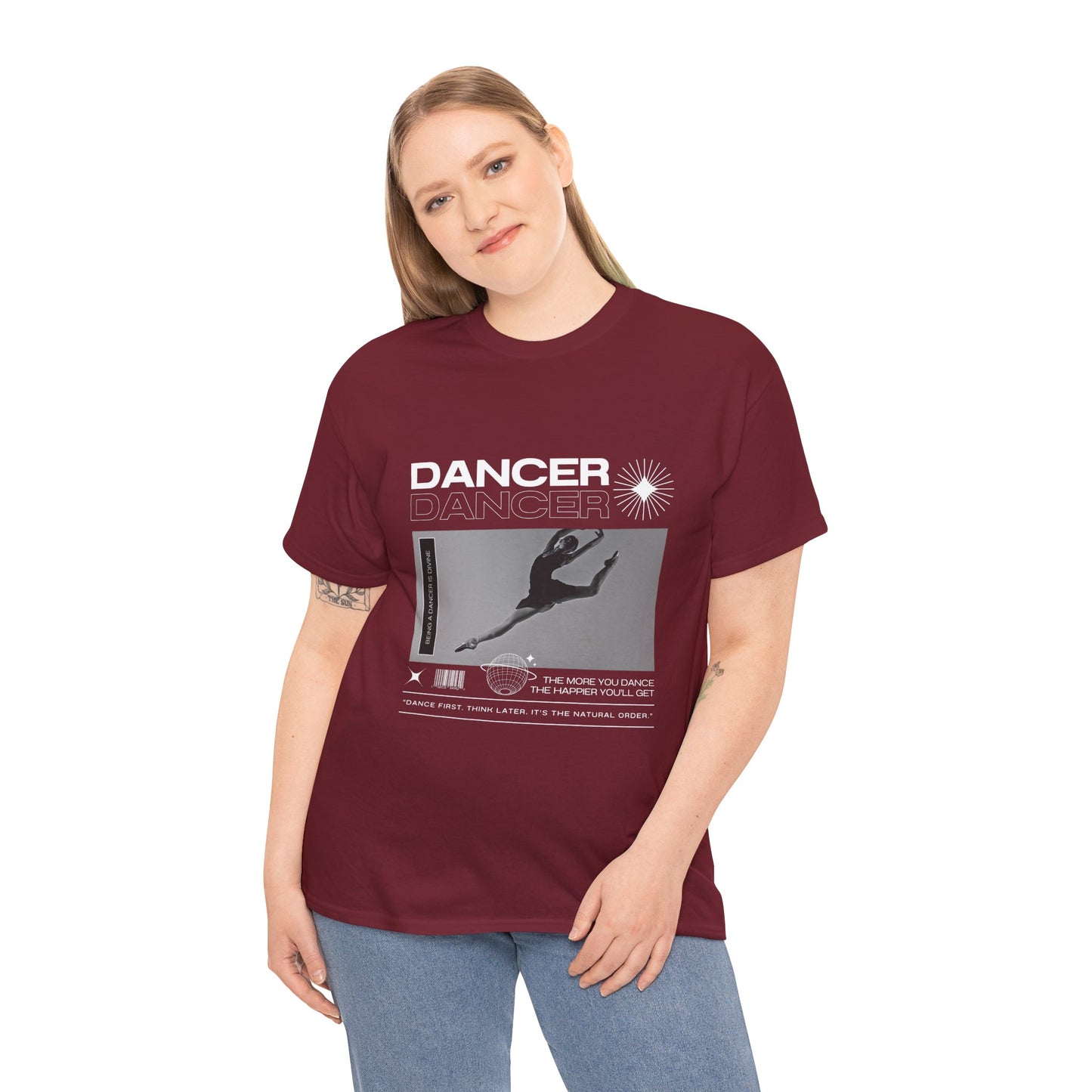 “Dancer” Mottos Streetwear Tee – Unisex Heavy Cotton Dance T-Shirt with Bold Graphic