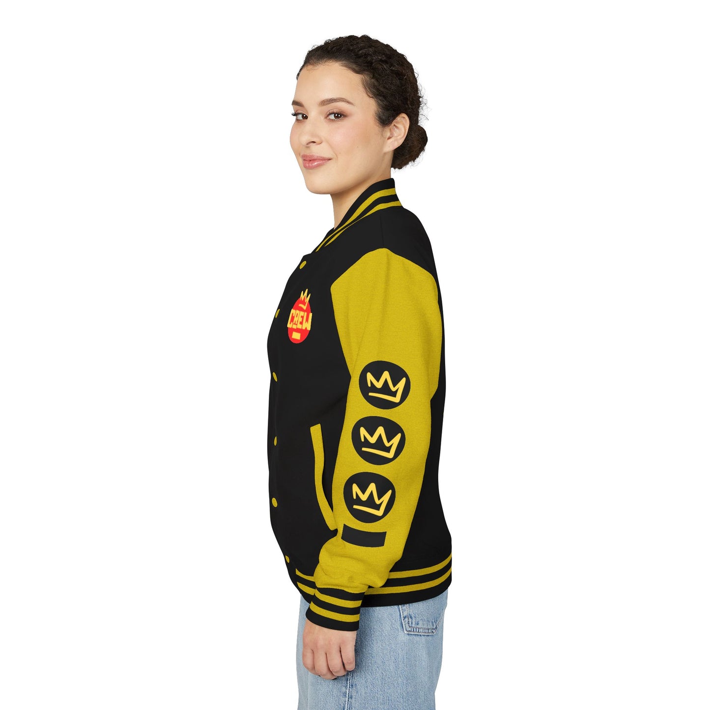 Full Out Premium Collection Letterman Jacket β Unisex Heavyweight Varsity Jacket with "Full Out" Back Graphic and "Crew" Front Design