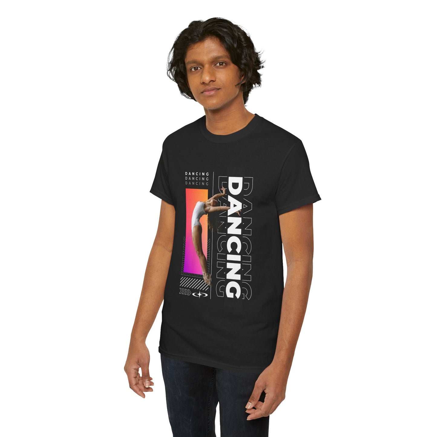 “Dancing” Streetwear-Inspired Female Dancer Unisex Heavy Cotton Tee – Urban Dance Graphic T-Shirt for Performers and Dance Lovers