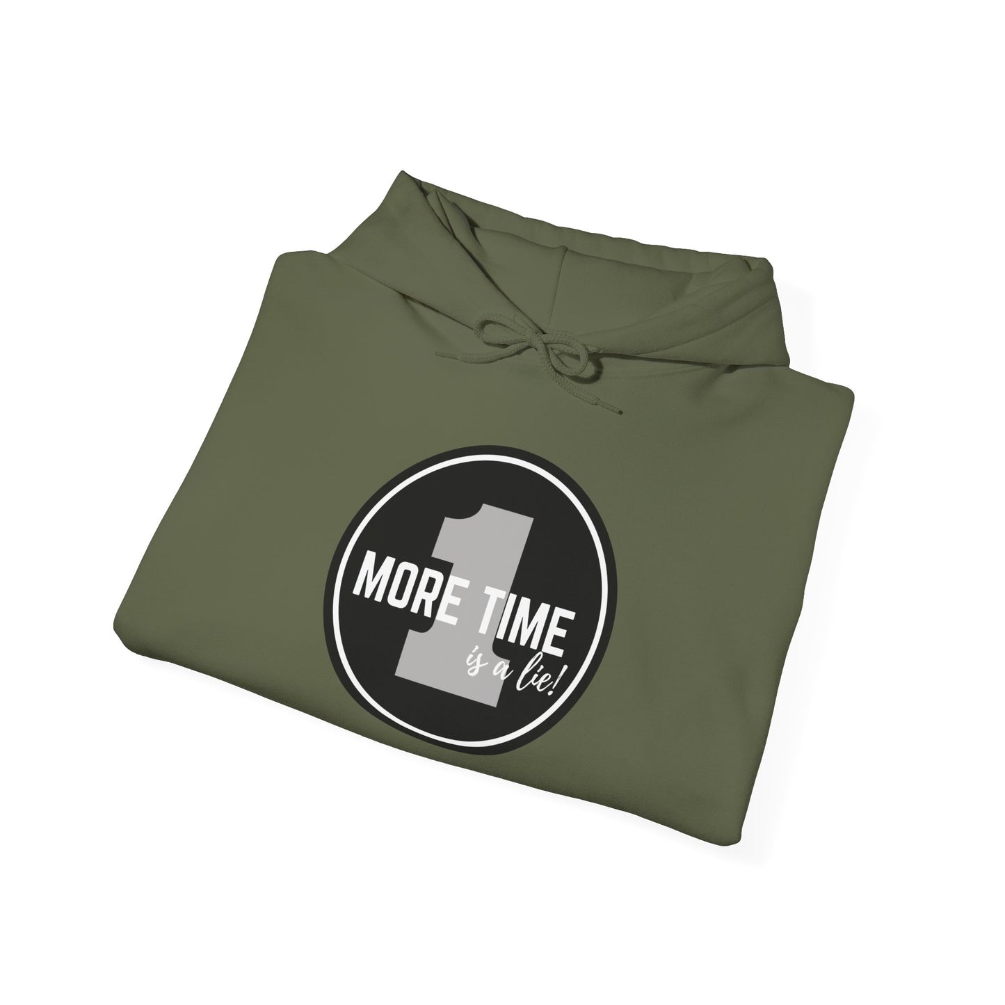 "One More Time is a Lie" Dance-Themed Unisex Hooded Sweatshirt – Bold Emblem Graphic Hoodie for Dancers