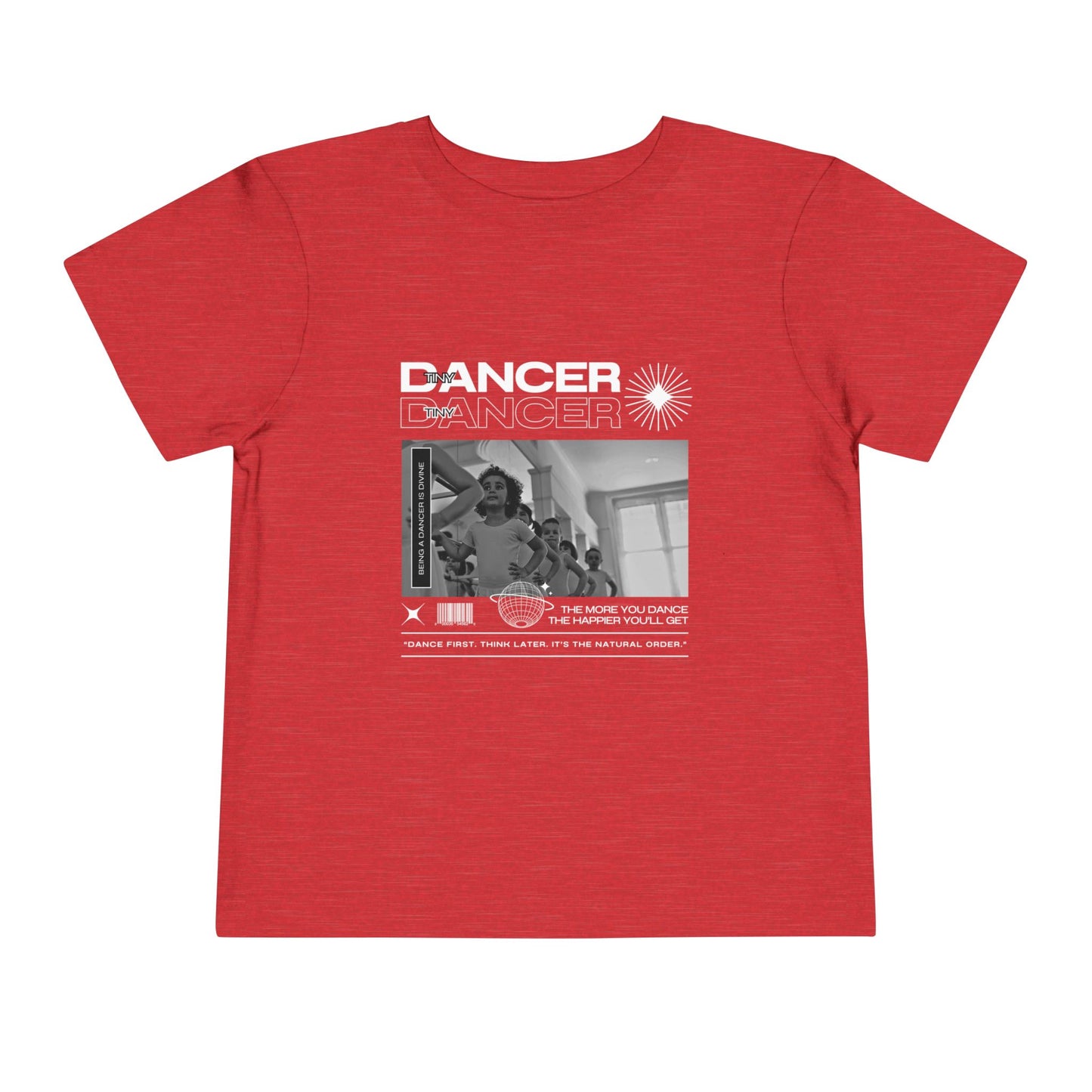 “Tiny Dancer" Toddler Short Sleeve T-Shirt – Streetwear-Inspired Ballet Class Graphic Tee for Kids