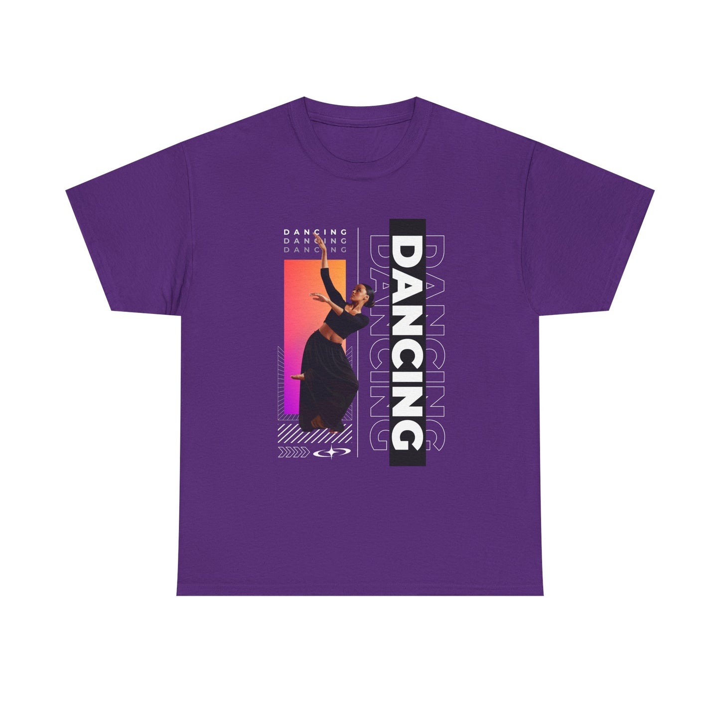 “Dancing” Streetwear-Inspired Female Dancer Unisex Heavy Cotton Tee – Urban Dance Graphic T-Shirt for Performers and Dance Lovers