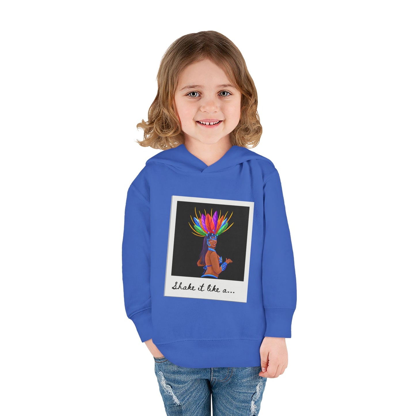 "Shake It Like a..." Toddler Pullover Hoodie – Carnival Samba Dancer Graphic Fleece Sweatshirt for Kids