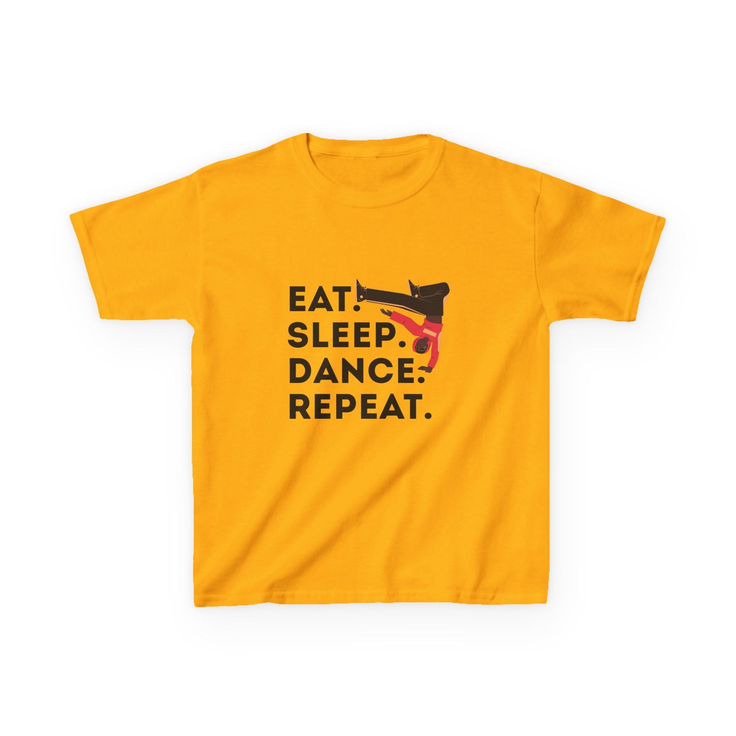 "Eat Sleep Dance Repeat" Youth Short Sleeve Tee – Bold B-Boy Graphic Hip-Hop Dance Shirt for Kids and Young Performers