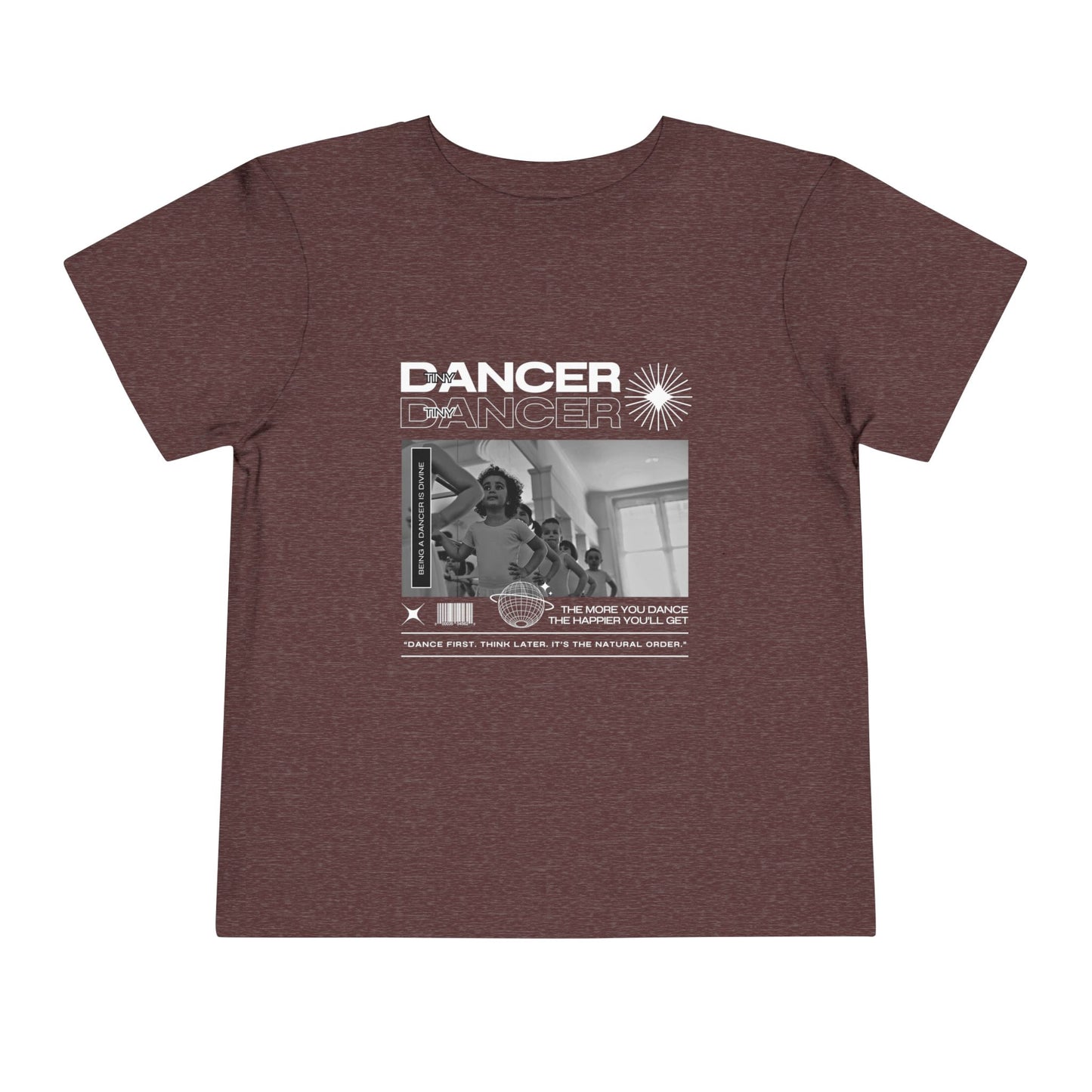 “Tiny Dancer" Toddler Short Sleeve T-Shirt – Streetwear-Inspired Ballet Class Graphic Tee for Kids