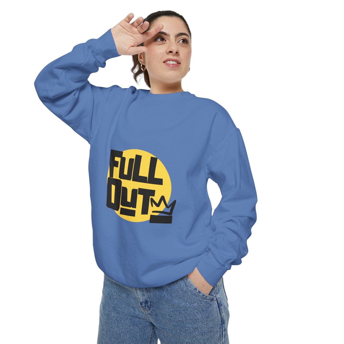 "Full Out" Unisex Lightweight Crewneck Sweatshirt – Bold Streetwear-Inspired Dance Graphic Pullover for Dancers & Performers