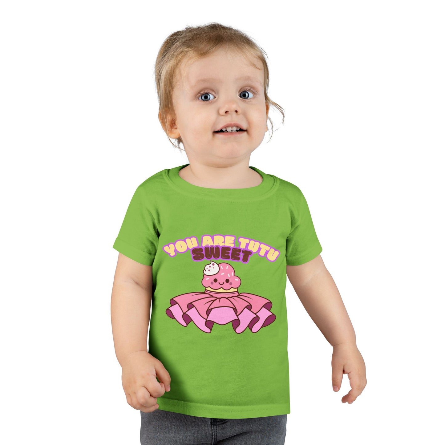 "You Are Tutu Sweet" Toddler Dance T-Shirt – Kawaii Cupcake in Tutu Graphic Short Sleeve Tee for Kids