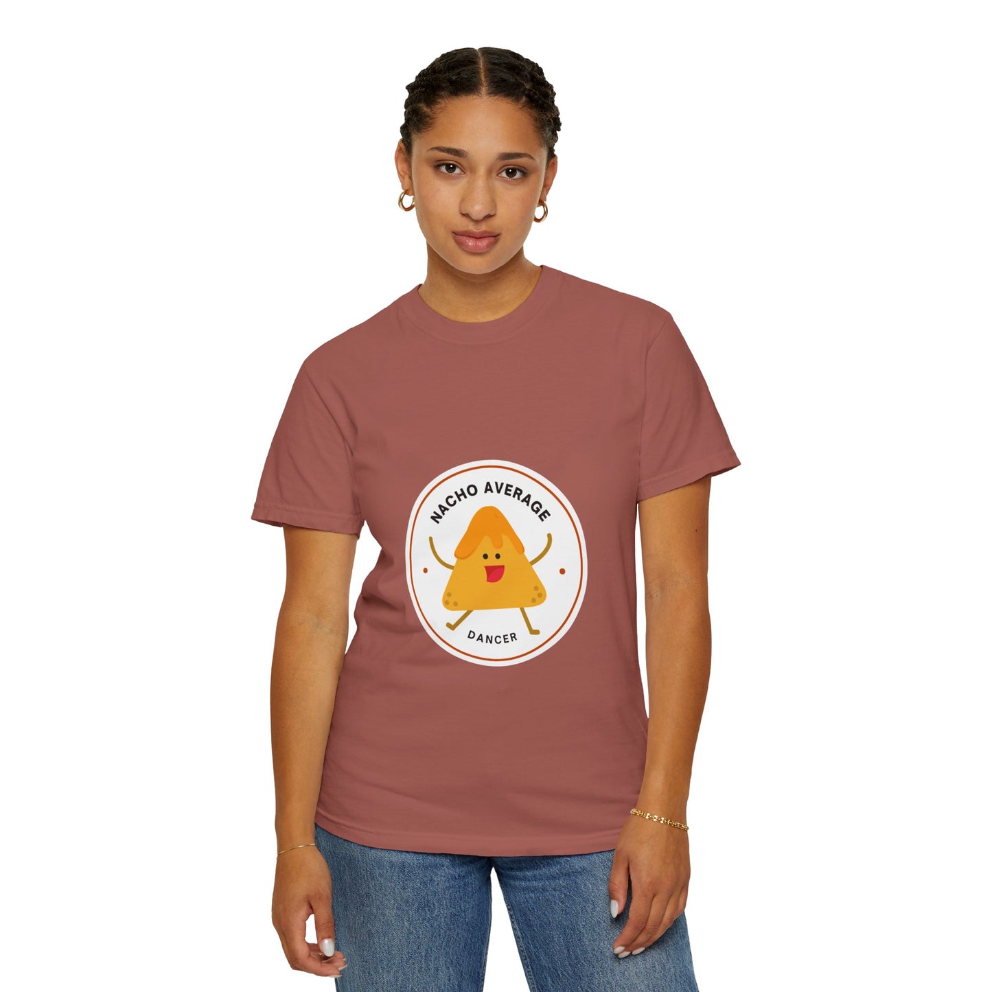 "Nacho Average Dancer" T-Shirt – Funny Dance Pun Unisex Garment-Dyed Tee with Cute Nacho Graphic 🌮💃