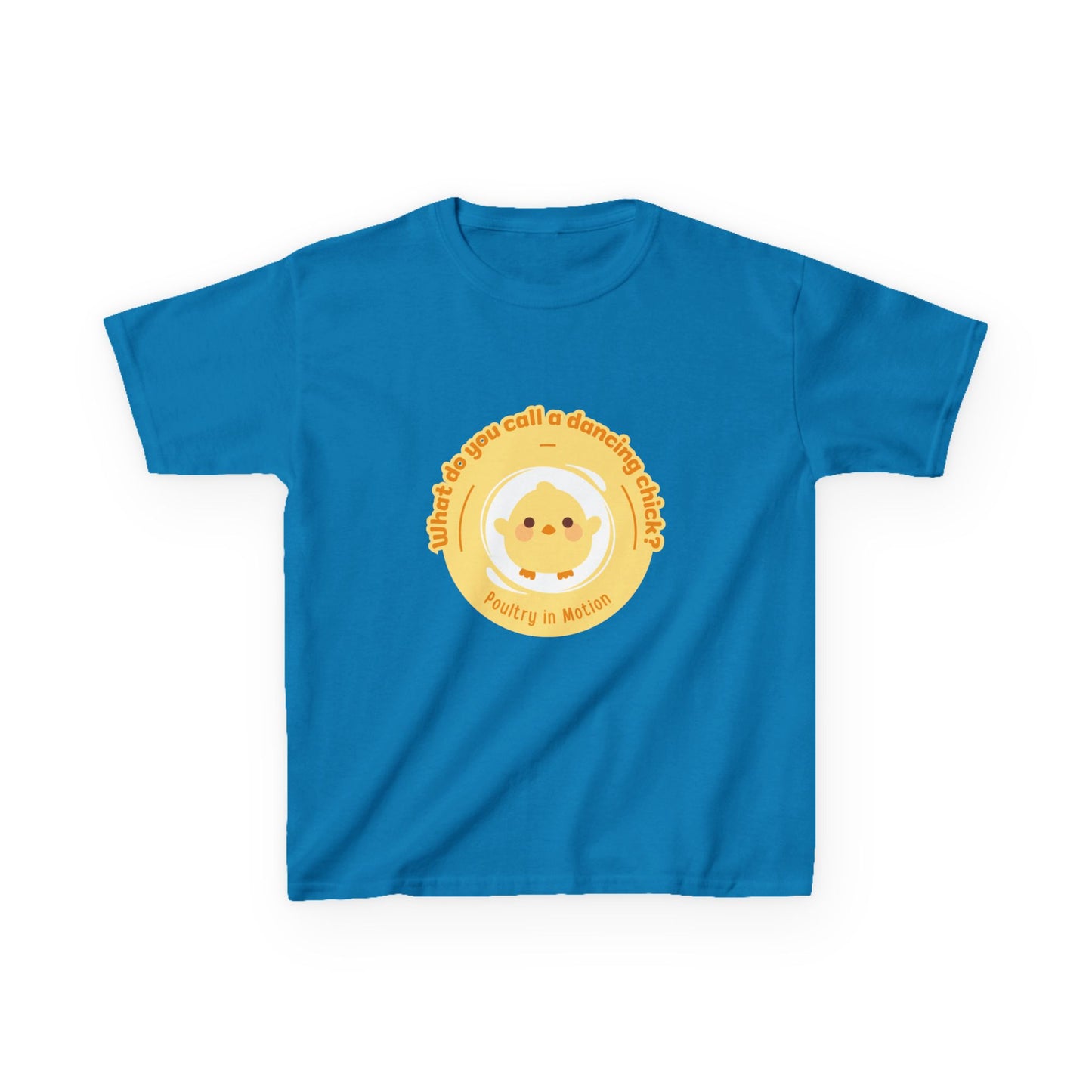 “What do you call a dancing chick? Poultry in Motion” Funny Chick Dance Tee for Kids – Cute Chicken Graphic - Youth Dance Pun T-Shirt