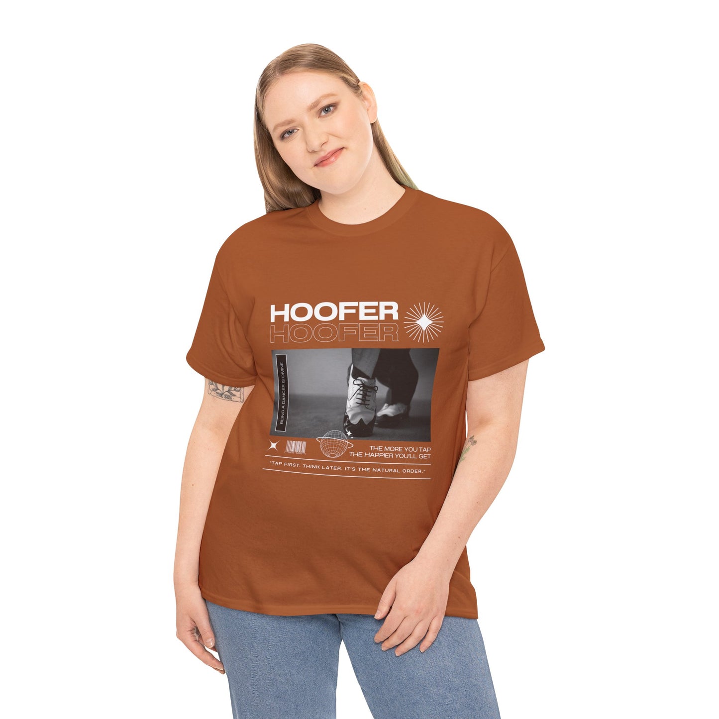 “Hoofer" Tap Dance Unisex Heavy Cotton Tee – Streetwear-Inspired Tap Shoes Graphic T-Shirt for Dancers