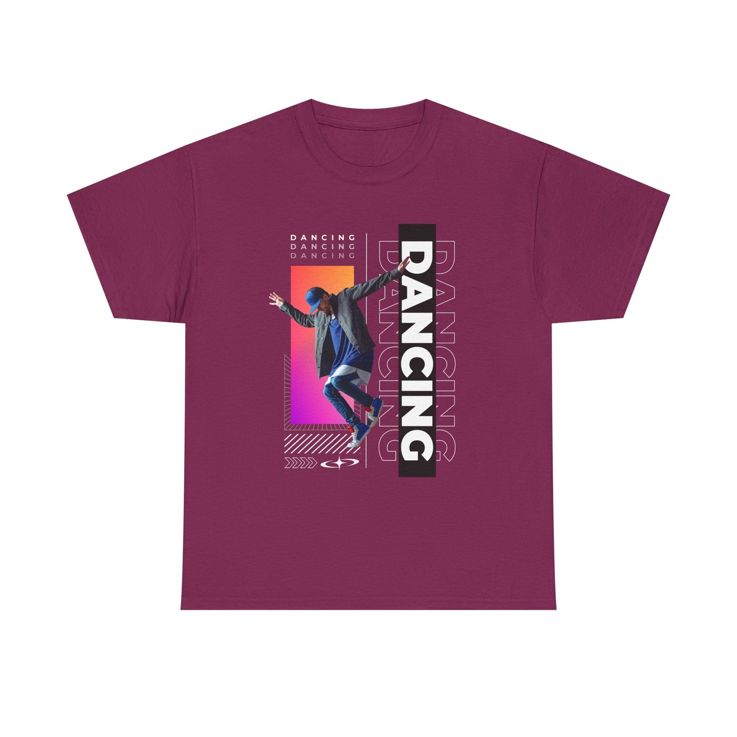 “Dancing” Streetwear-Inspired Male Dancer Unisex Heavy Cotton Tee – Urban Dance Graphic T-Shirt for Performers and Dance Lovers