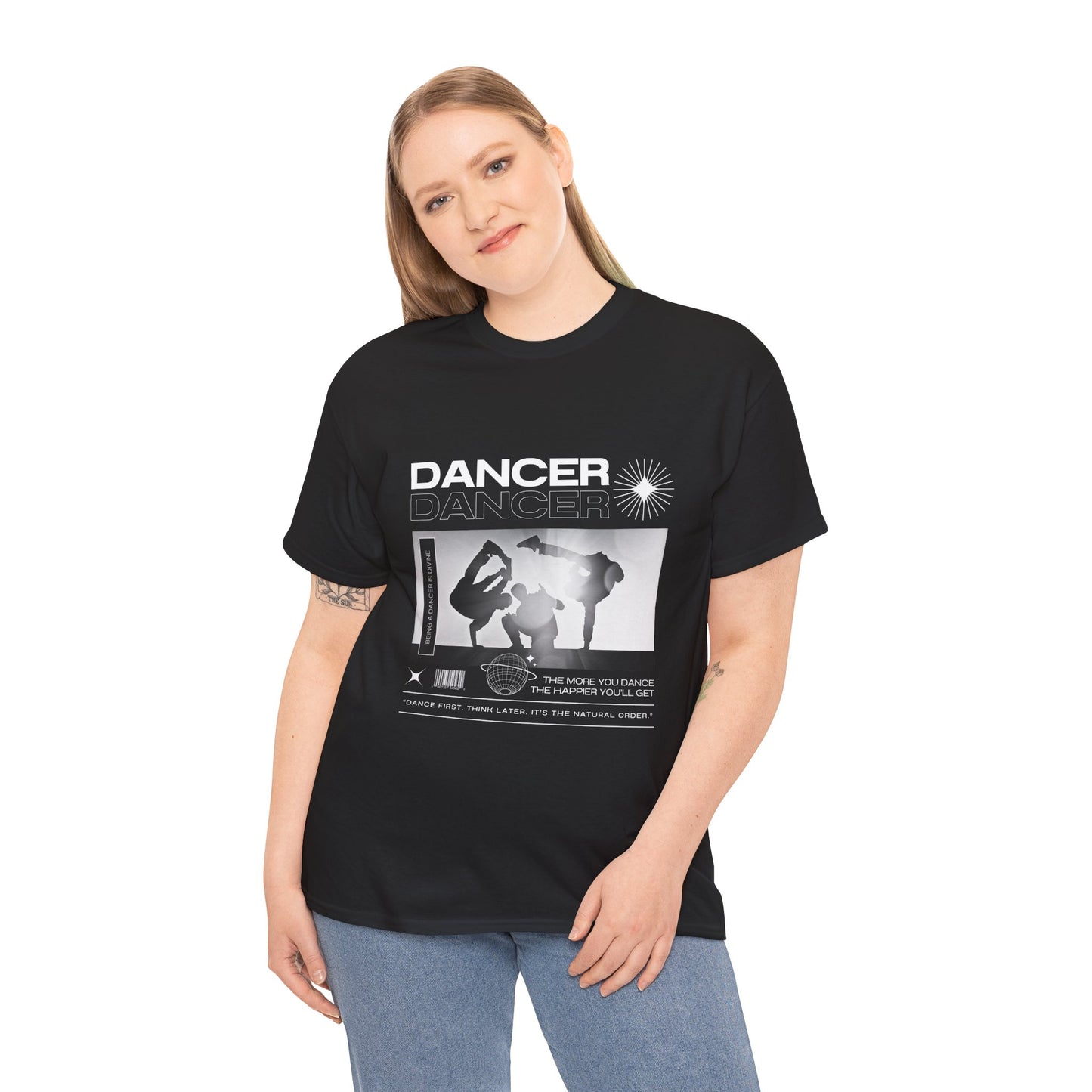 “Dancer” Graphic with Breakdancer Streetwear-Inspired Design | Hip-Hop Dance T-Shirt for Men & Women | Unisex Heavy Cotton Tee