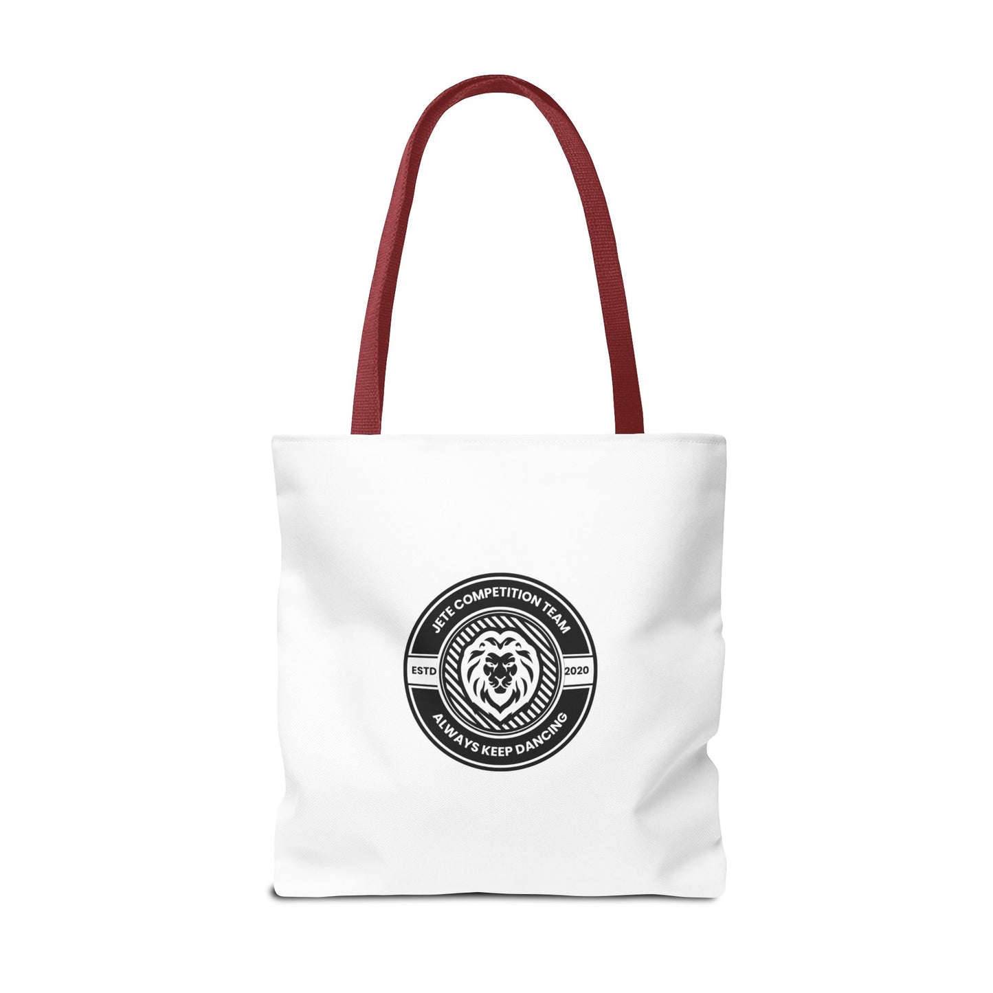 "Jeté Competition Team, Always Keep Dancing" Canvas Tote Bag – Collegiate Dance Team Logo | Reusable Dance Bag for Dancers, Rehearsals & Competitions