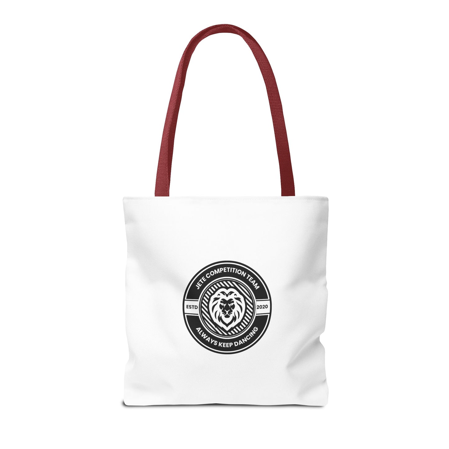 "Jeté Competition Team, Always Keep Dancing" Canvas Tote Bag – Collegiate Dance Team Logo | Reusable Dance Bag for Dancers, Rehearsals & Competitions