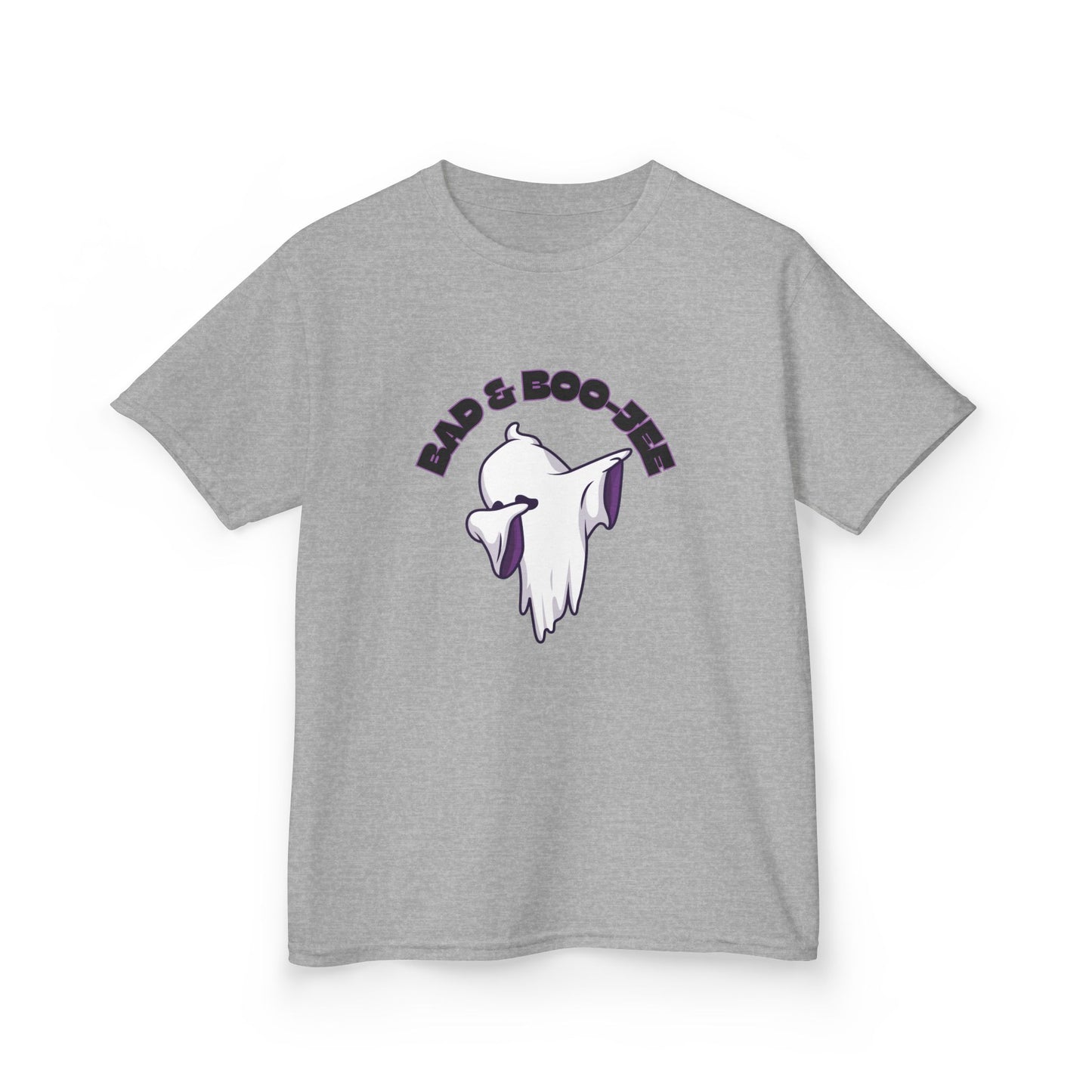 “Bad & Boo-jee” Funny Halloween Dance T-Shirt with Cute Ghost Dab Graphic - Kids Heavy Cotton™ Tee