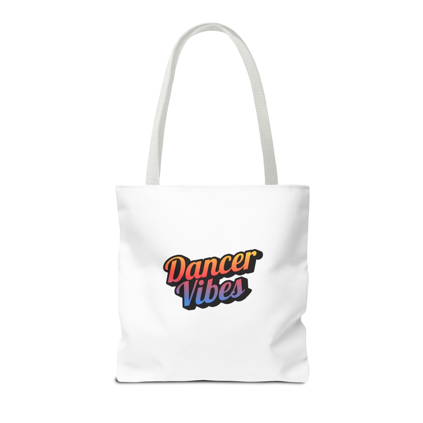"Dancer Vibes" Canvas Tote Bag – Bold Dance-Themed Text Graphic Bag for Dancers, Students & Everyday Use