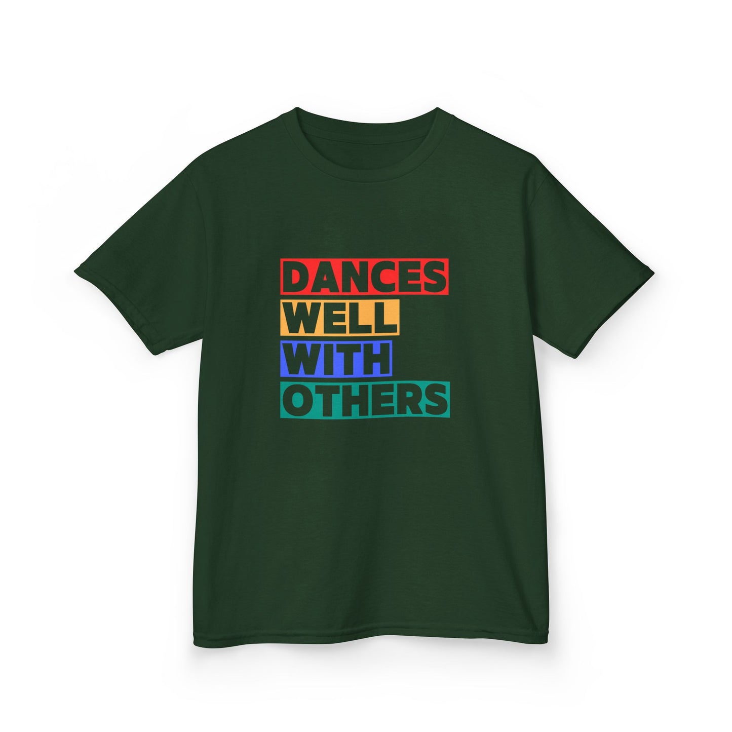 "Dances Well With Others" Kids Heavy Cotton™ Tee – Dance-Inspired Graphic Tee for Kids