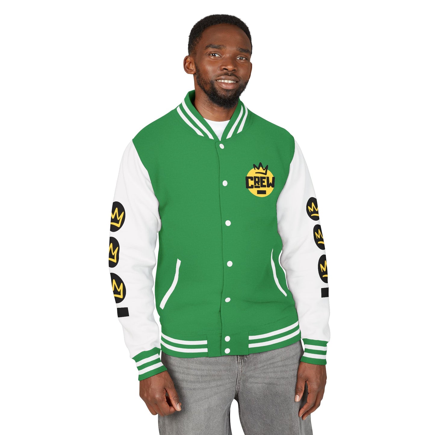 Full Out Premium Collection Letterman Jacket β Unisex Heavyweight Varsity Jacket with "Full Out" Back Graphic and "Crew" Front Design