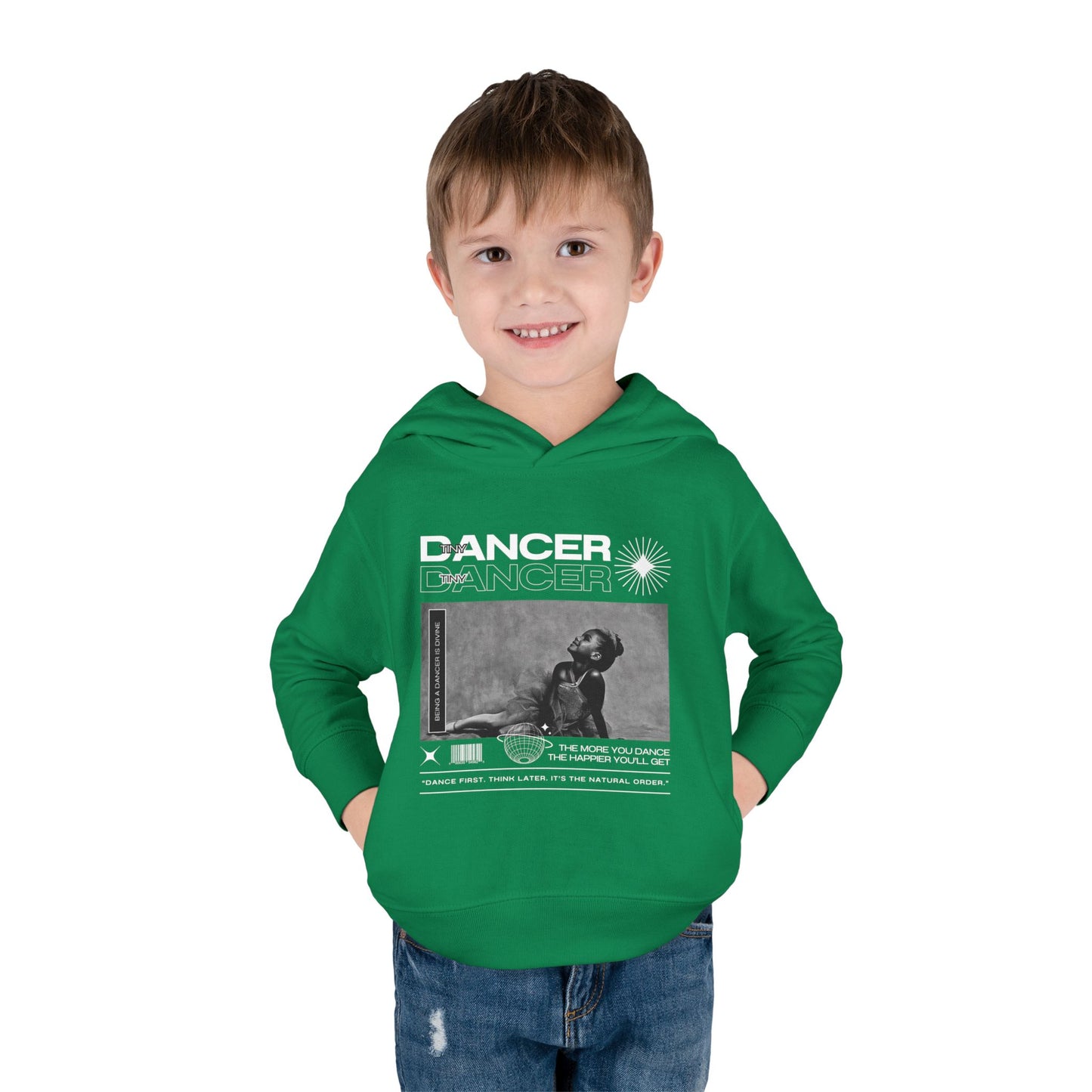 “Tiny Dancer” Toddler Pullover Hoodie – Streetwear-Inspired Ballet Dancer Graphic Sweatshirt for Kids