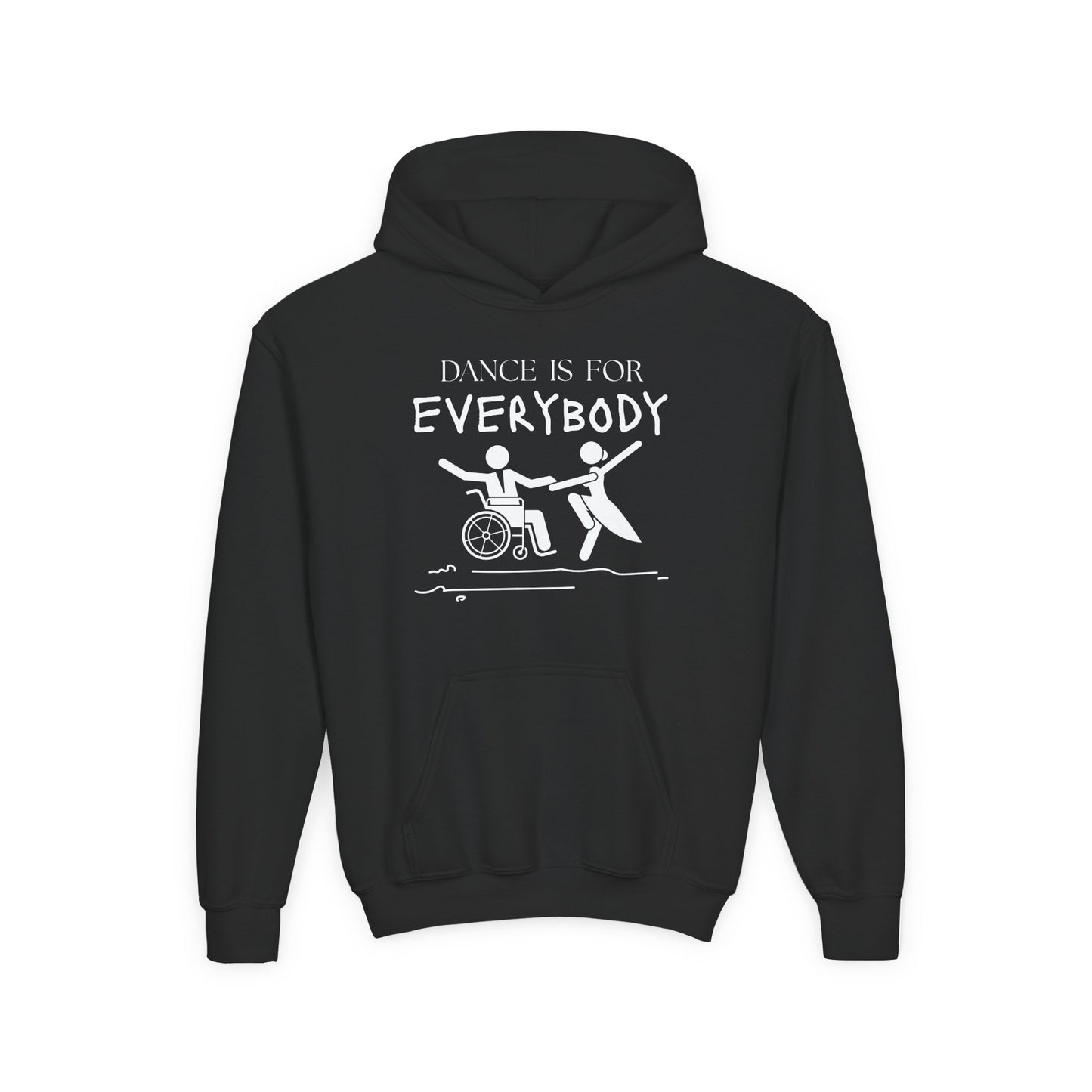 “Dance Is for Everybody” Unisex Youth Hoodie – Inclusive Dance Hoodie for Kids & Teens, Personalized with Name or Studio
