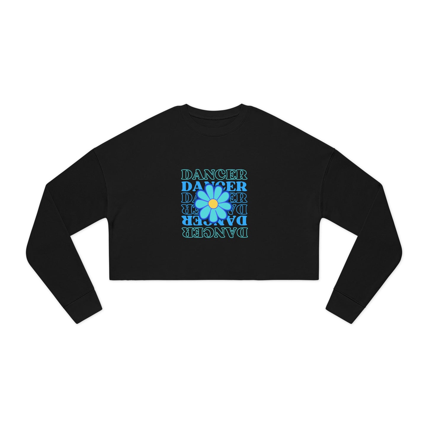 "Dancer" Floral Text Graphic – Women’s Cropped Fleece Sweatshirt