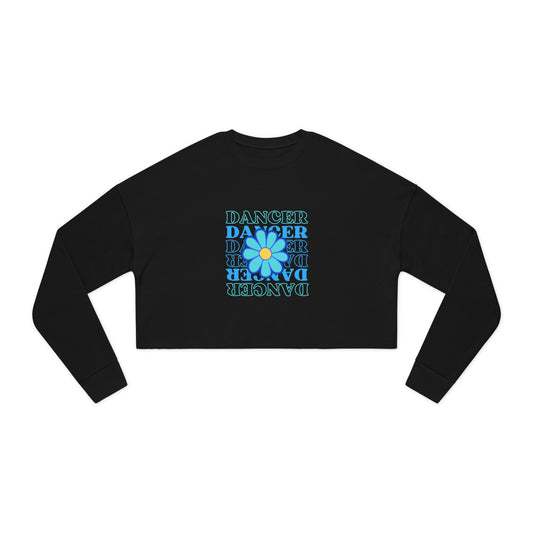 "Dancer" Floral Text Graphic – Women’s Cropped Fleece Sweatshirt