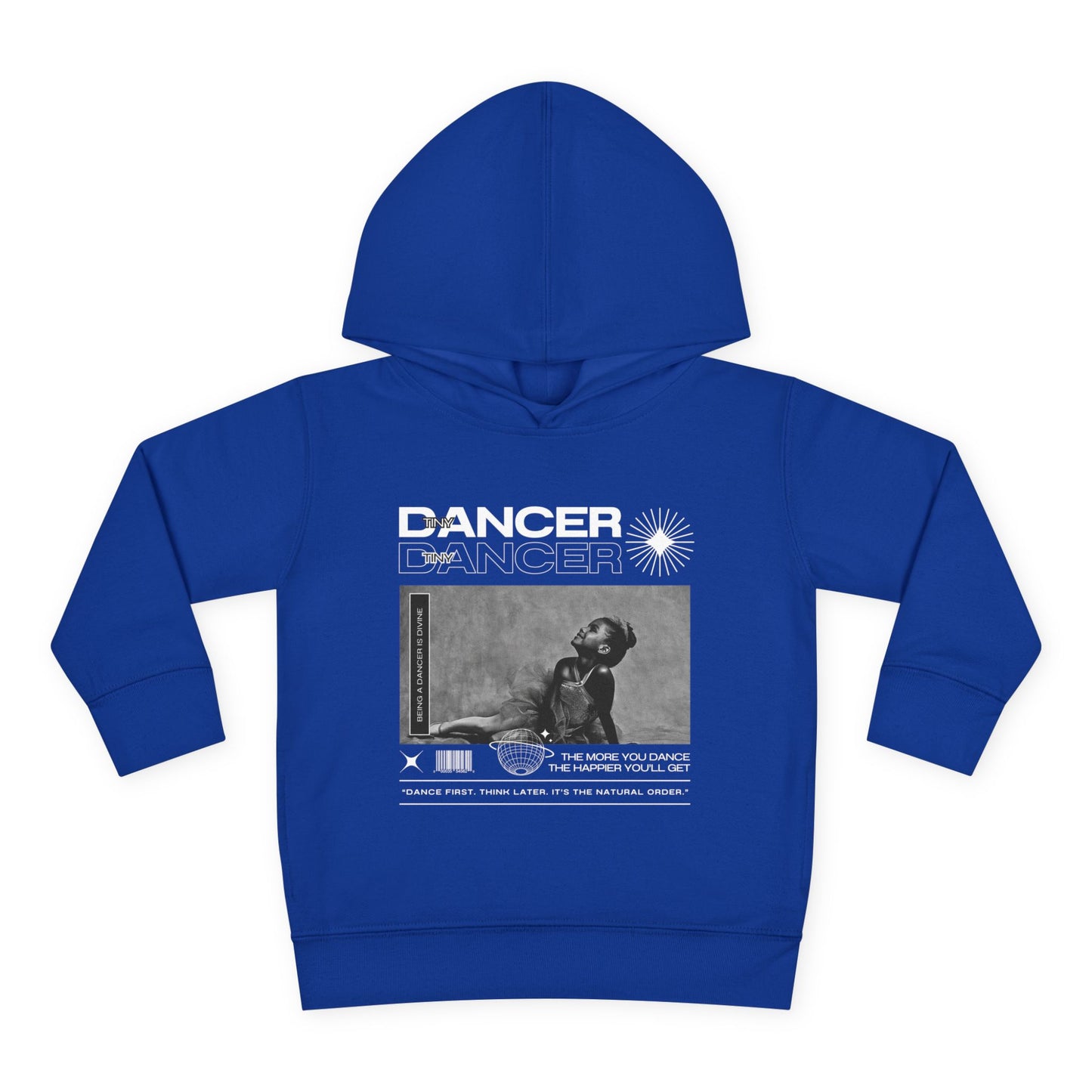 “Tiny Dancer” Toddler Pullover Hoodie – Streetwear-Inspired Ballet Dancer Graphic Sweatshirt for Kids