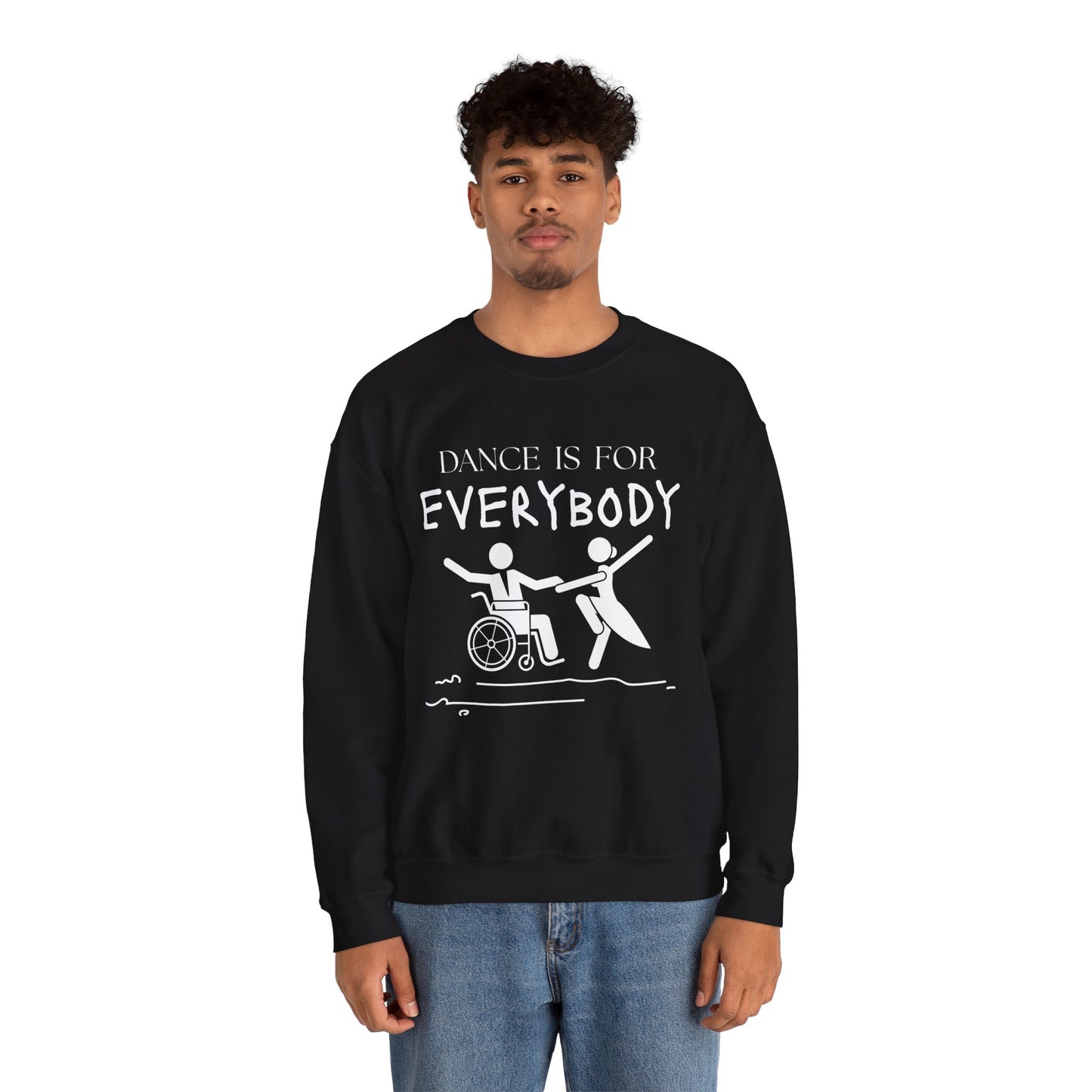 “Dance Is for Everybody” Inclusive Dance Sweatshirt – Unisex Heavy Blend Crewneck with Optional Name or Studio Personalization