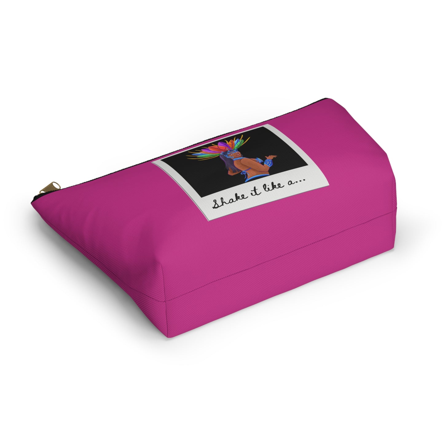 "Shake It Like a..." Makeup Bag – Carnival-Inspired Samba Dancer Graphic – Fun Dance-Themed Zipper Pouch for Cosmetics, Travel & Accessories