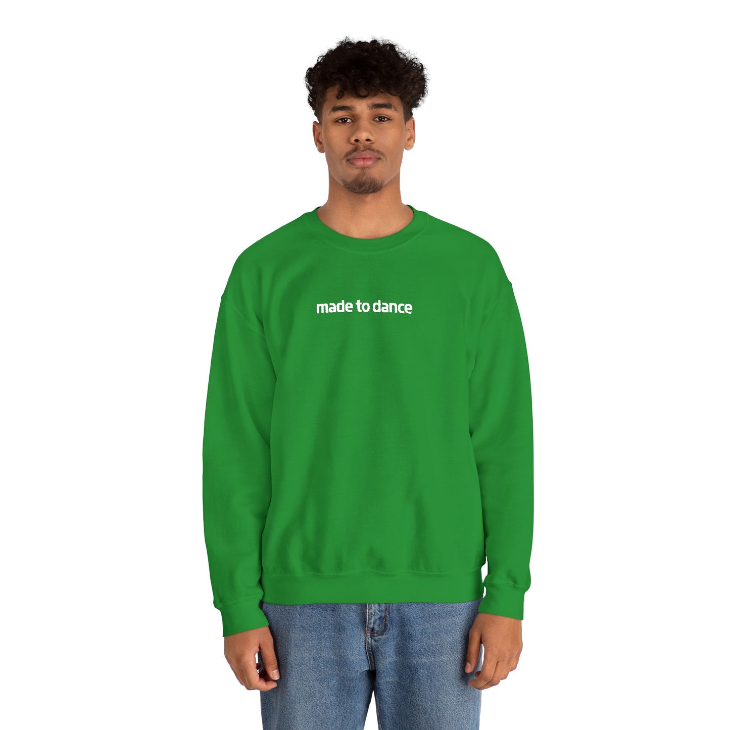 “Made to Dance" Unisex Heavy Blend™ Crewneck Sweatshirt – Embroidered Dance-Inspired Pullover for Adults & Kids
