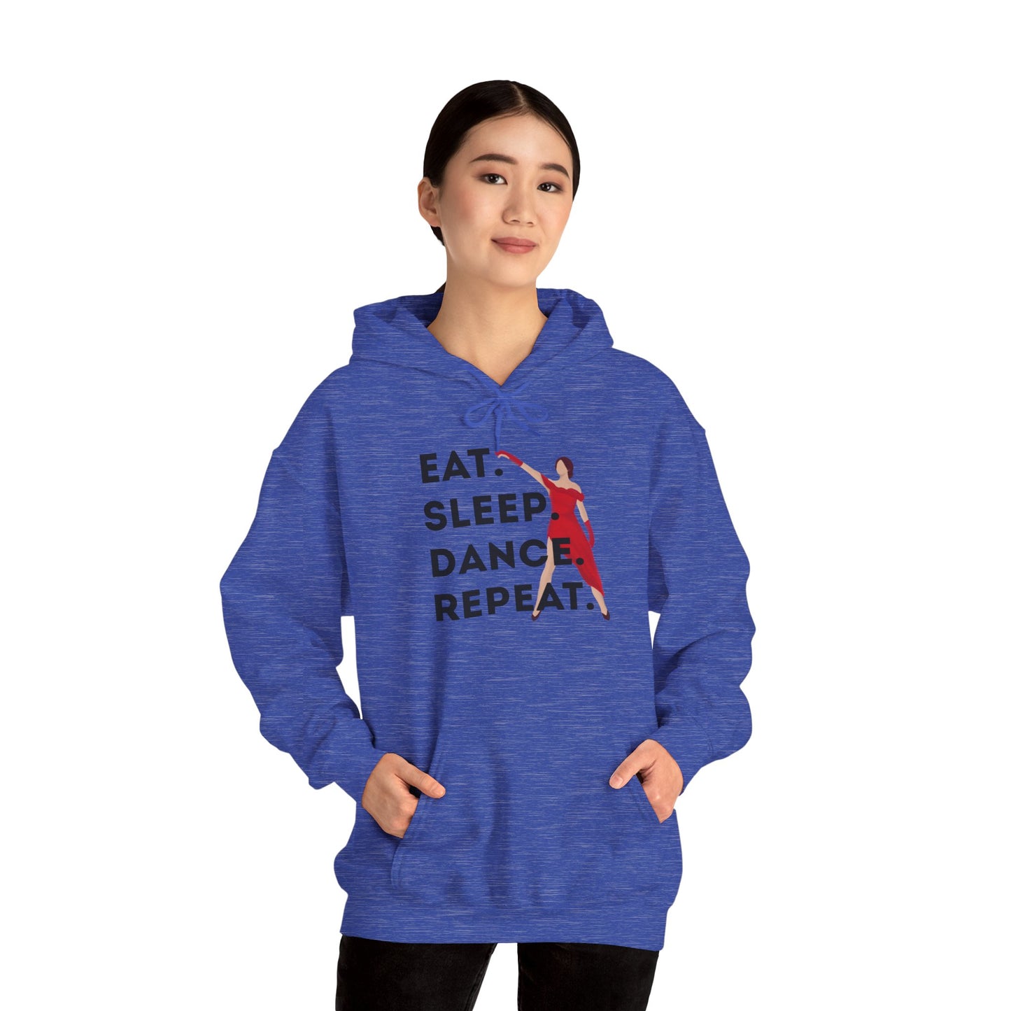 "Eat Sleep Dance Repeat" Unisex Dance Hoodie β Bold Graphic Sweatshirt for Dancers