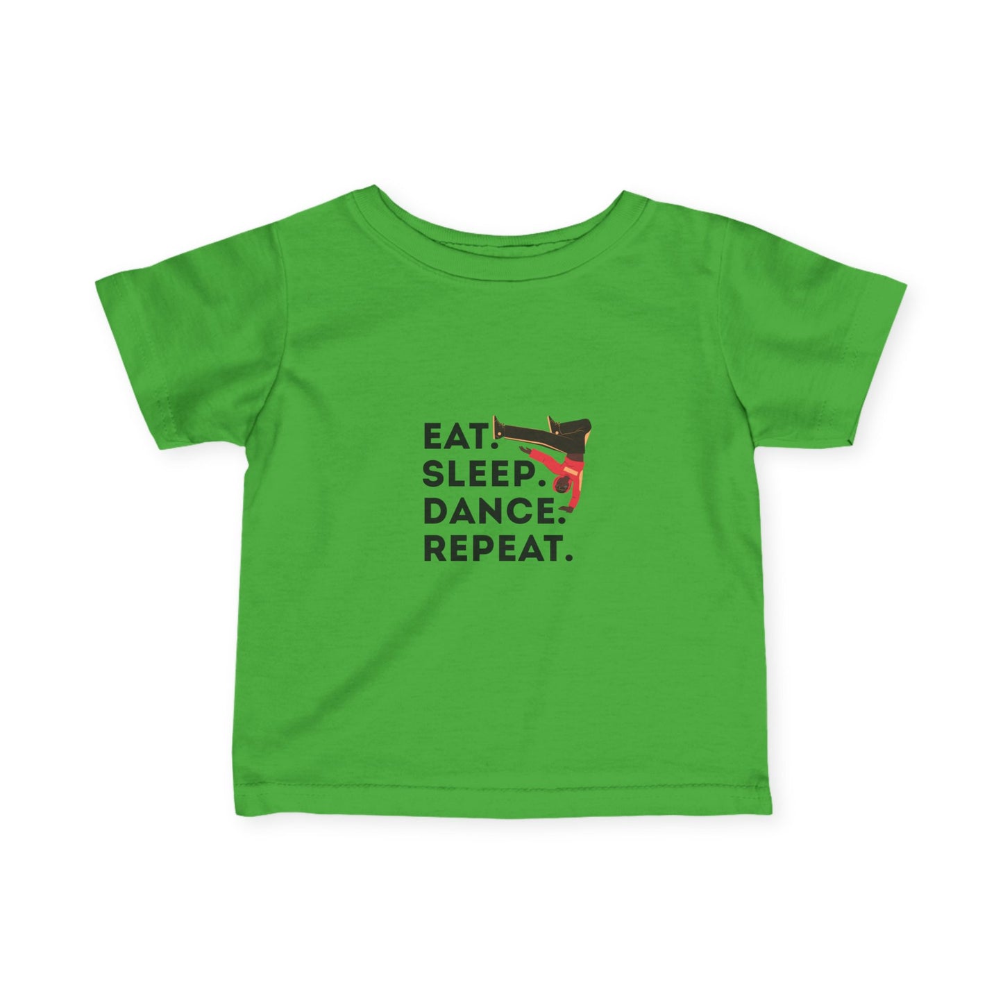 "Eat, Sleep, Dance, Repeat" Infant Fine Jersey Tee – Bold B-Boy Baby Dance T-Shirt for Hip-Hop Loving Little Movers