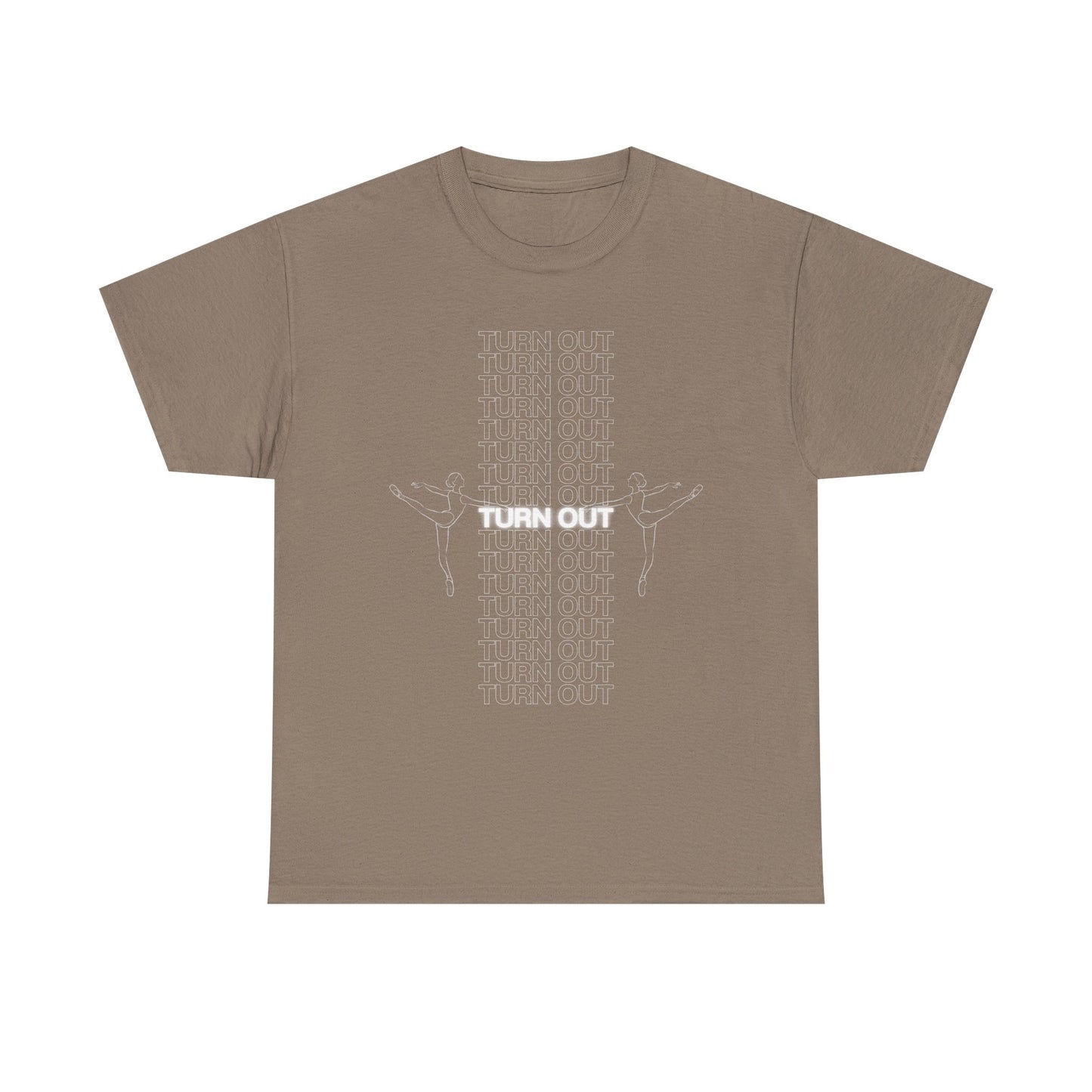"Turn Out" Ballerina Graphic Unisex Heavy Cotton Tee – Ballet Dance T-Shirt for Dancers & Dance Enthusiasts