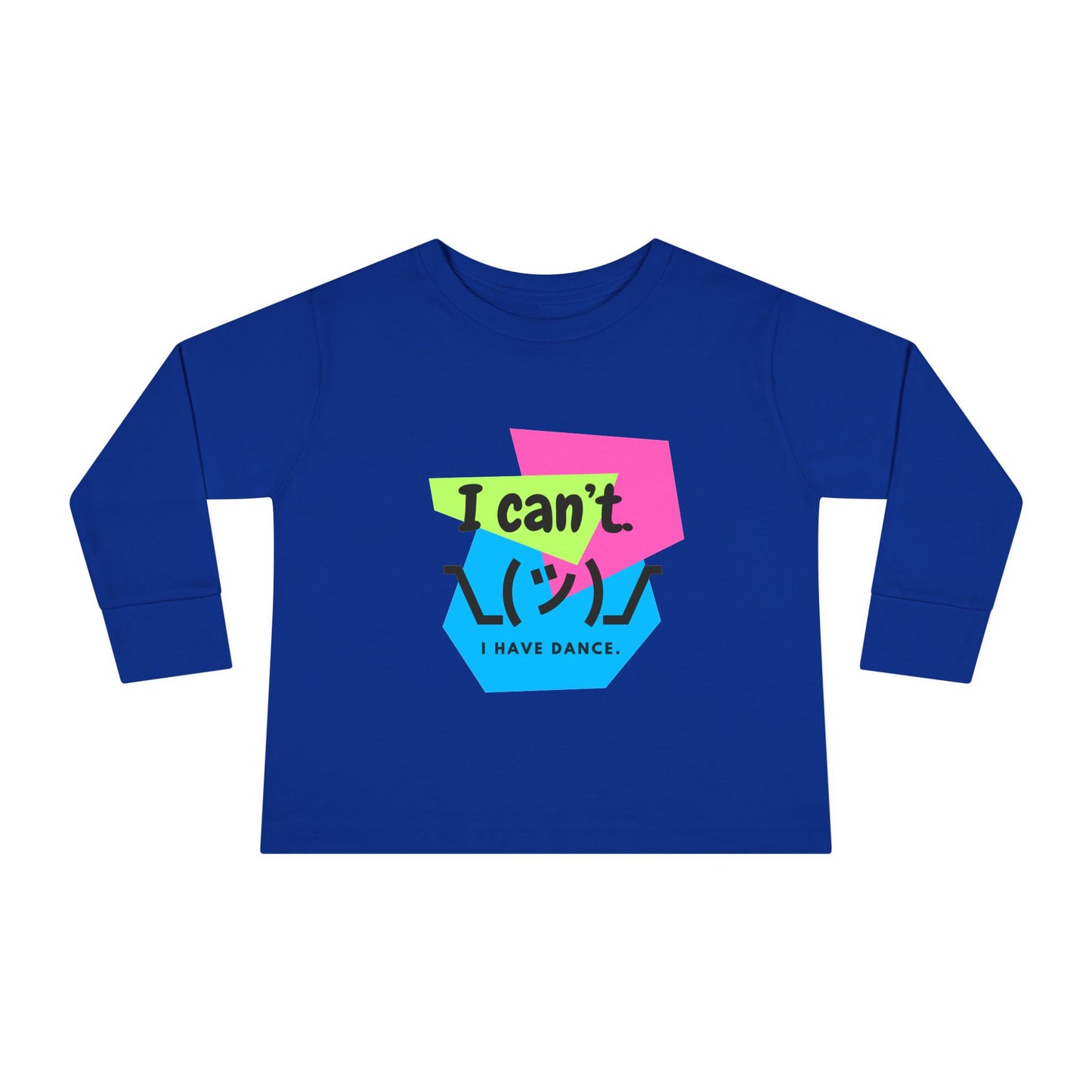 "I Can’t. I Have Dance." Toddler Long Sleeve Dance T-Shirt – 80s Retro Emoji Graphic Shirt for Kids