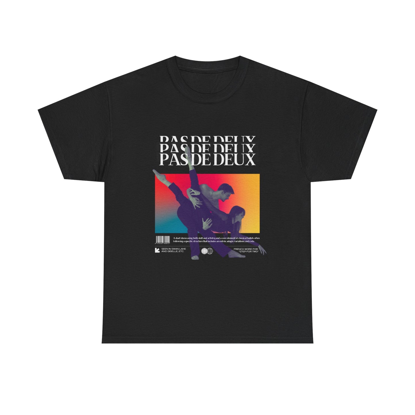 “Pas De Deux” Ballet Definition Unisex Heavy Cotton Tee – Streetwear-Inspired Dance T-Shirt with Elegant Partner Dancers Graphic